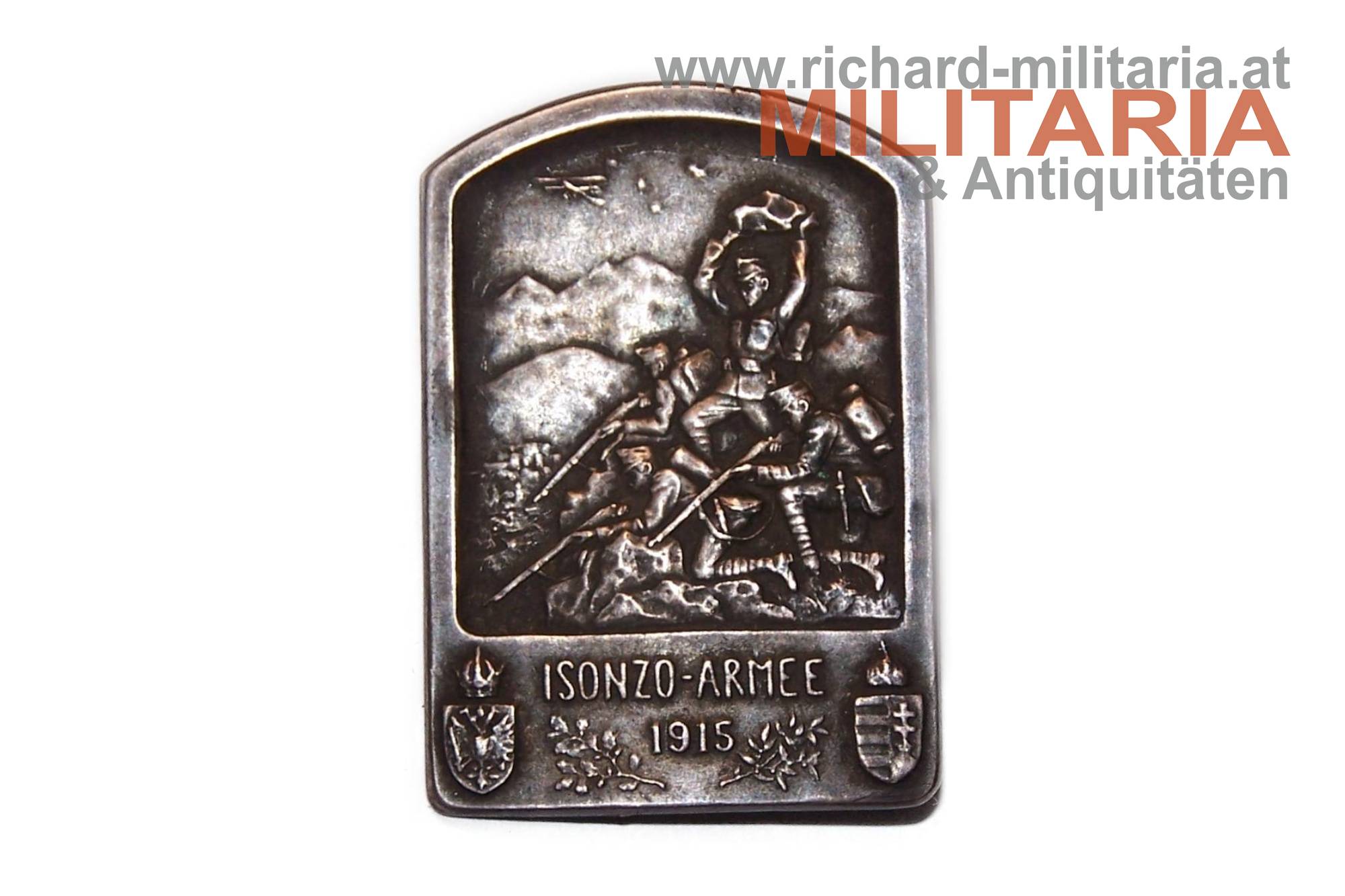 k.u.k. Kappenabzeichen - Isonzo-Armee 1915 - SILBER
