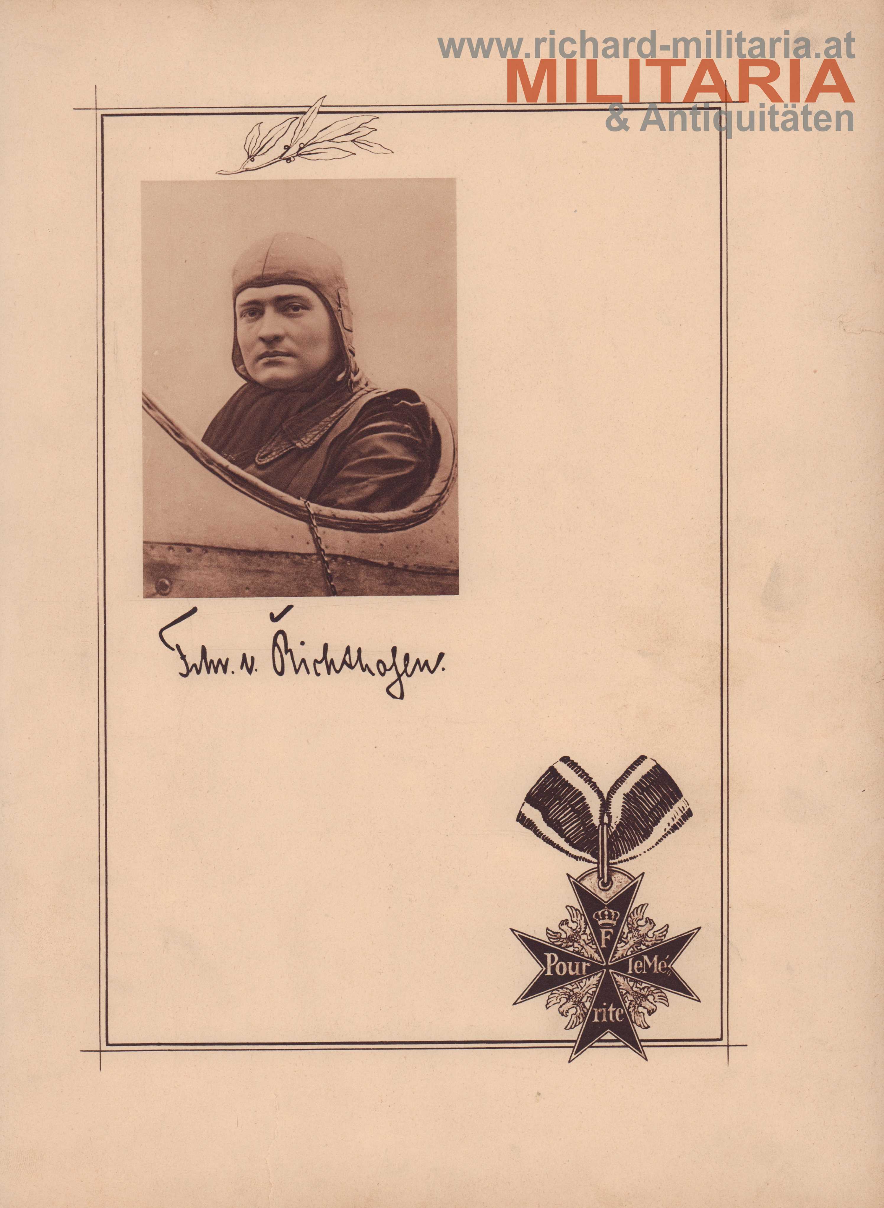 Deutsches Kaiserreich - Manfred von Richthofen aus "Unsere Luftstreitkräfte 1914-1918"