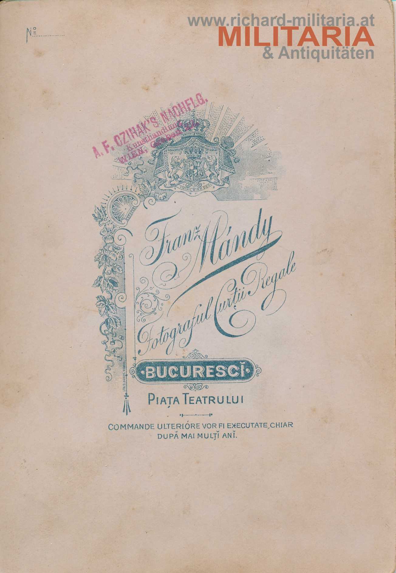 k.u.k. Hartkartonfoto - Kaiser Franz Joseph - rumänische Königsfamilie - Schloss Cotroceni 1896