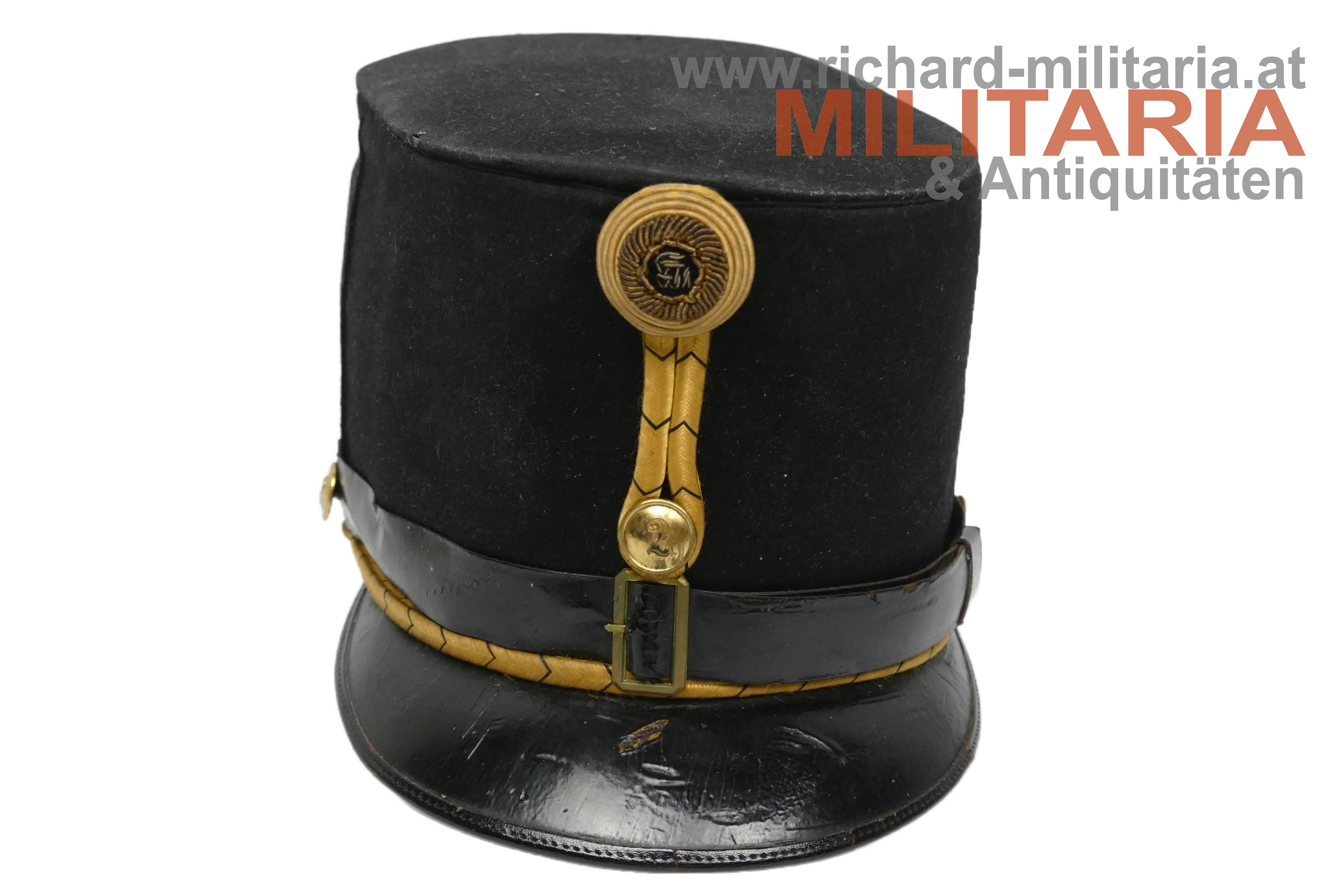 k.u.k. schwarze steife Kappe - Fähnrich - bosnisch-herzegowinisches Inf. Reg. Nr. 2 / LdGend.Kdo 2