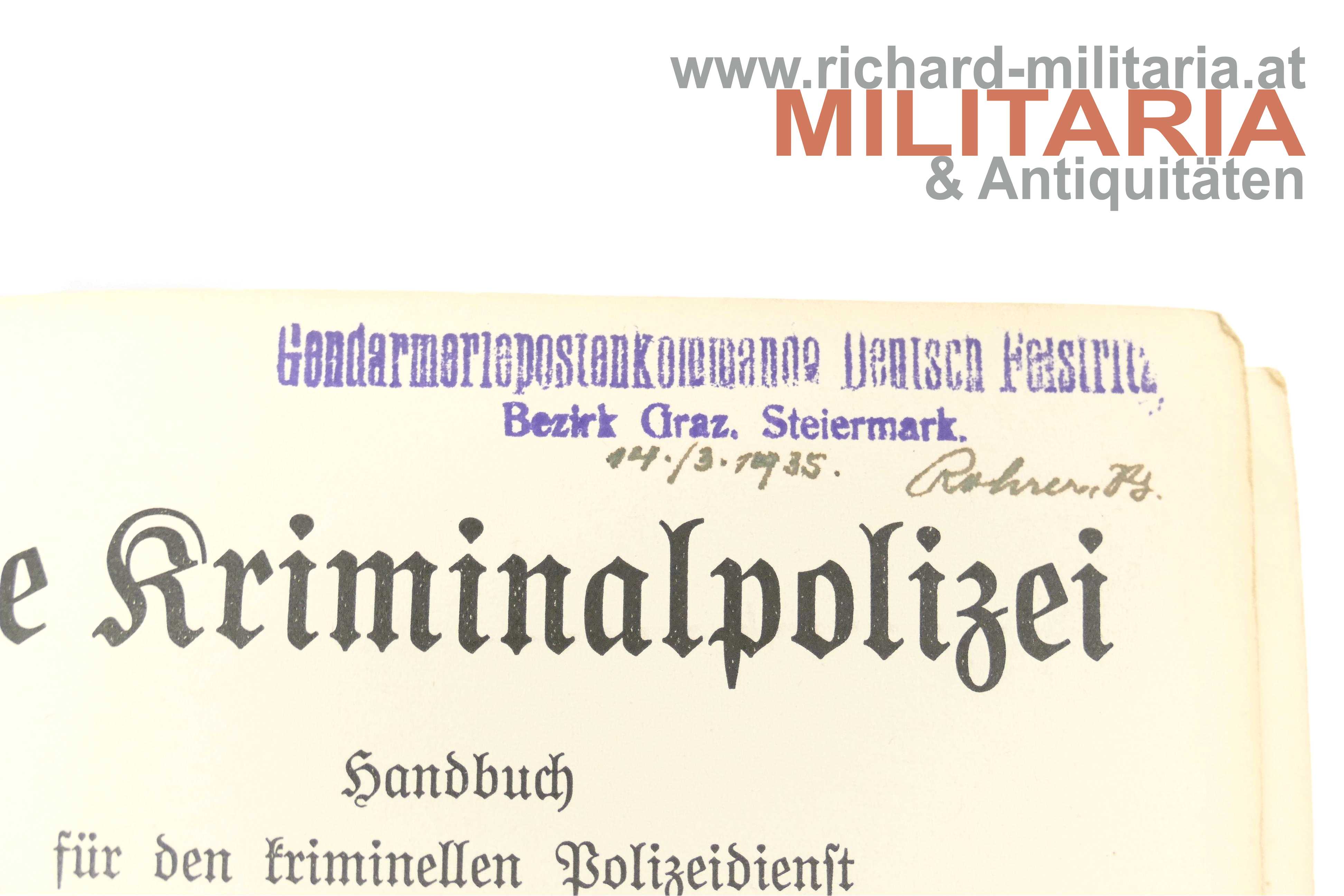 Die Kriminalpolizei - Handbuch für den kriminellen Polizeidienst - 1935