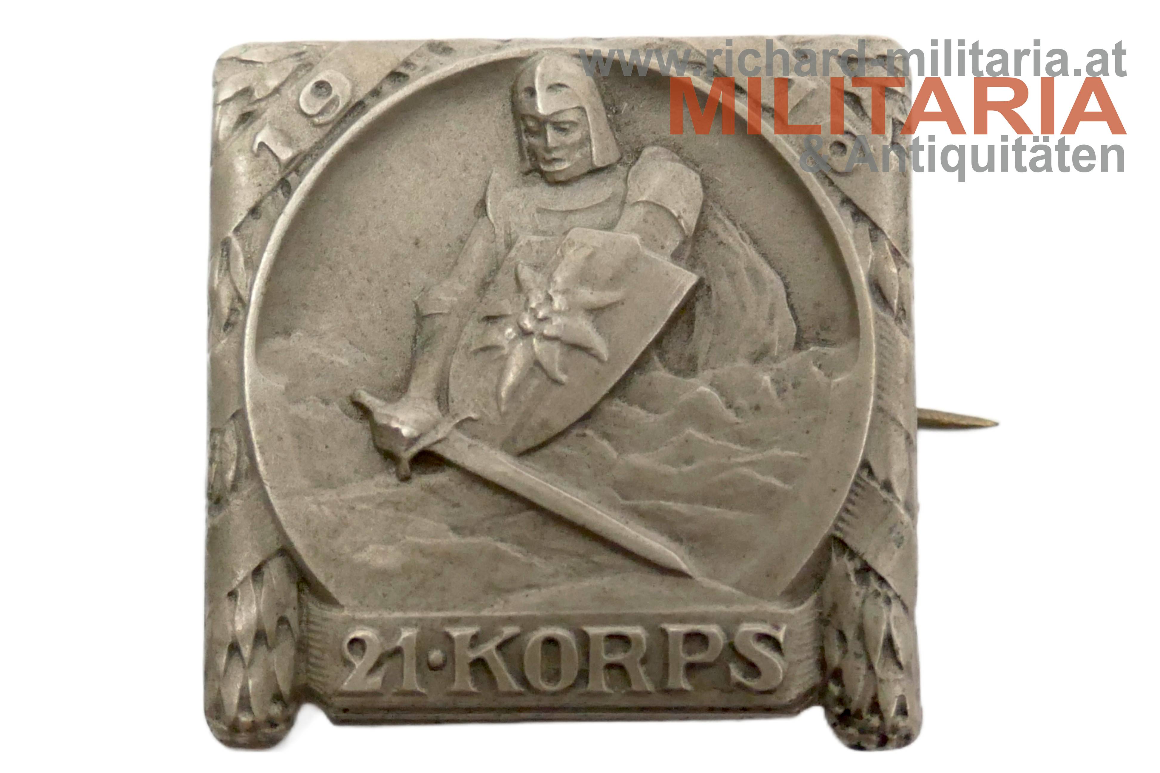 k.u.k. Kappenabzeichen - 21. Korps 1916