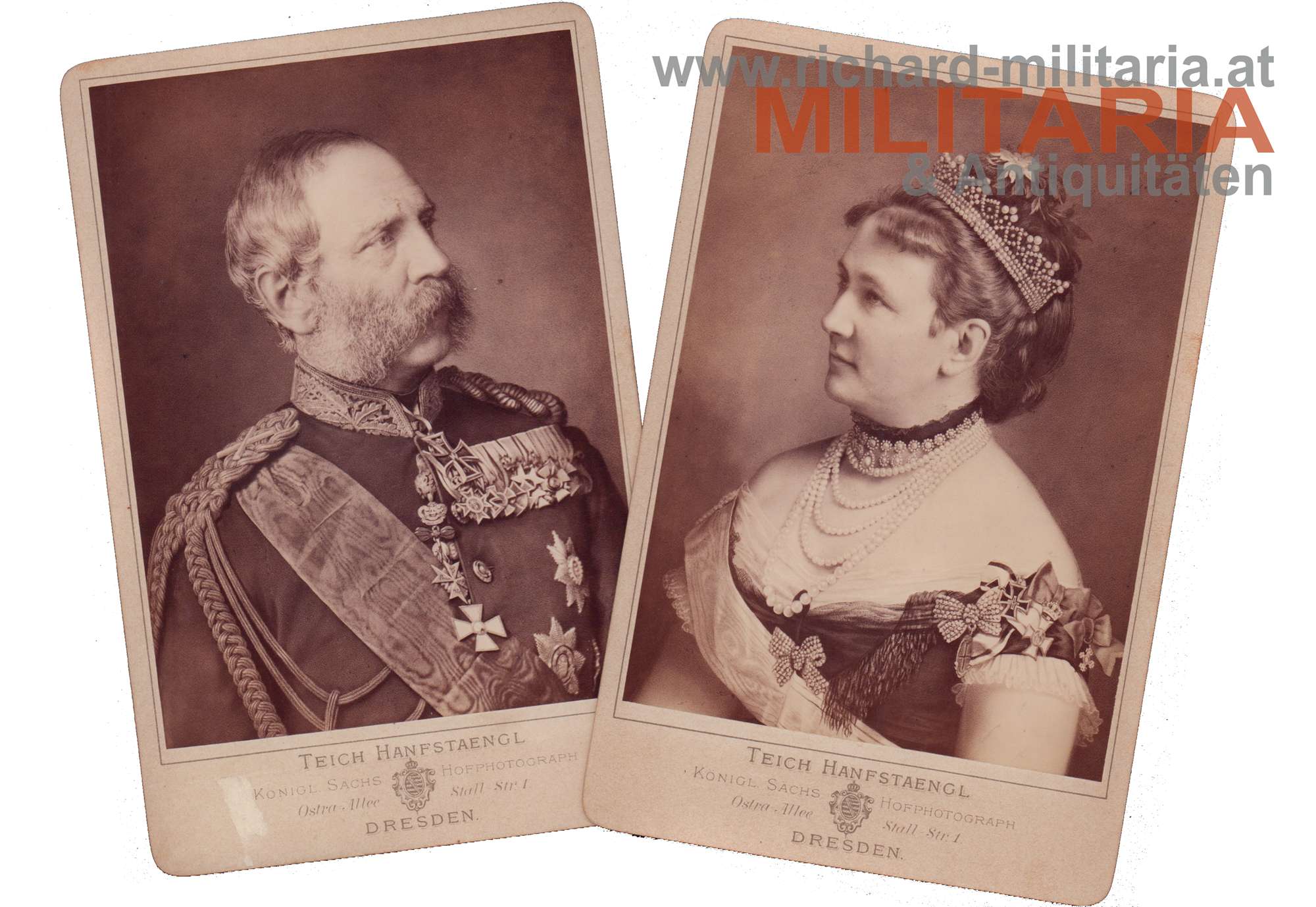 Albert - König von Sachsen mit Gattin Carola - um 1880