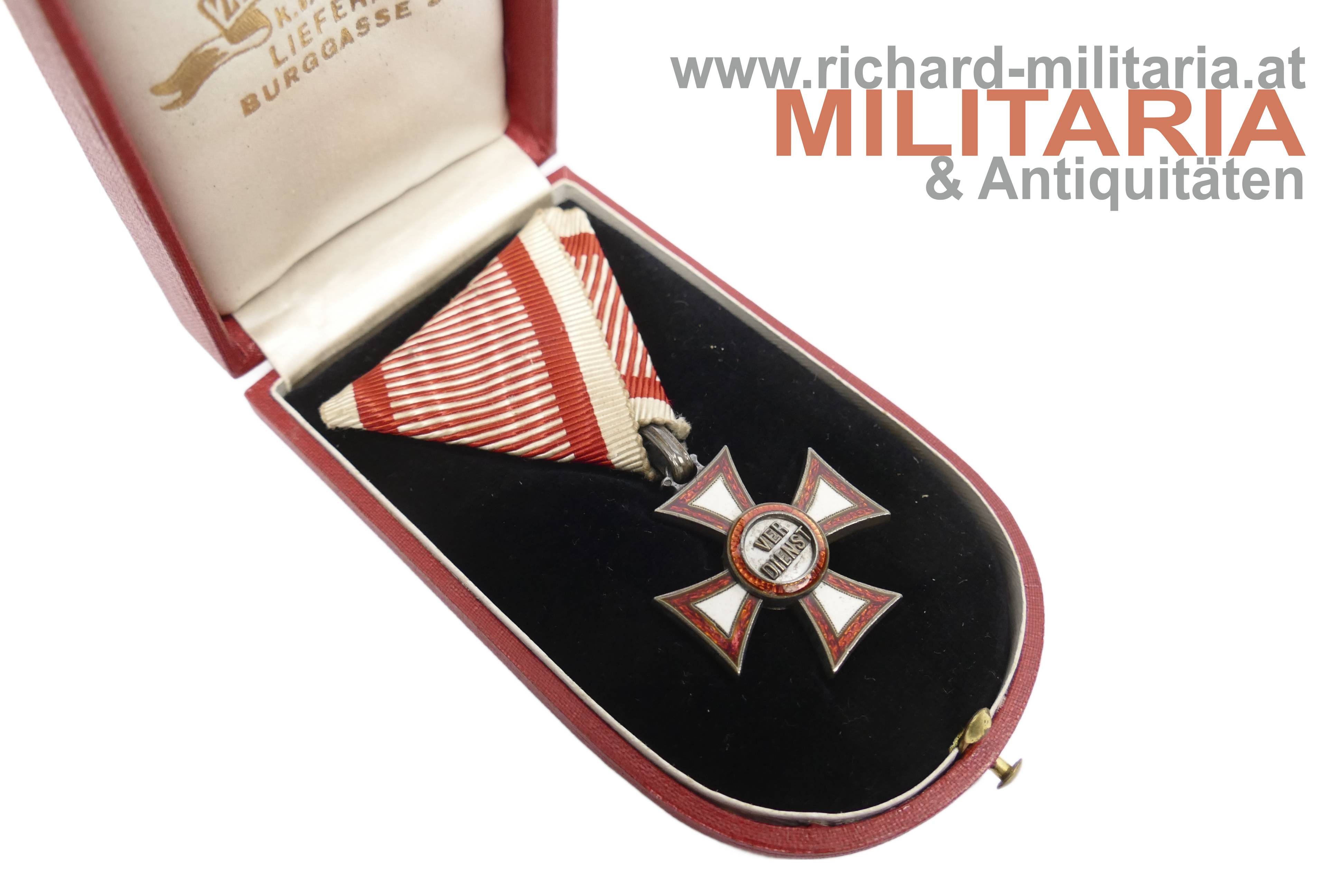 k.u.k. Militärverdienstkreuz 3. Klasse Frieden im Etui - Rothe/Zimbler