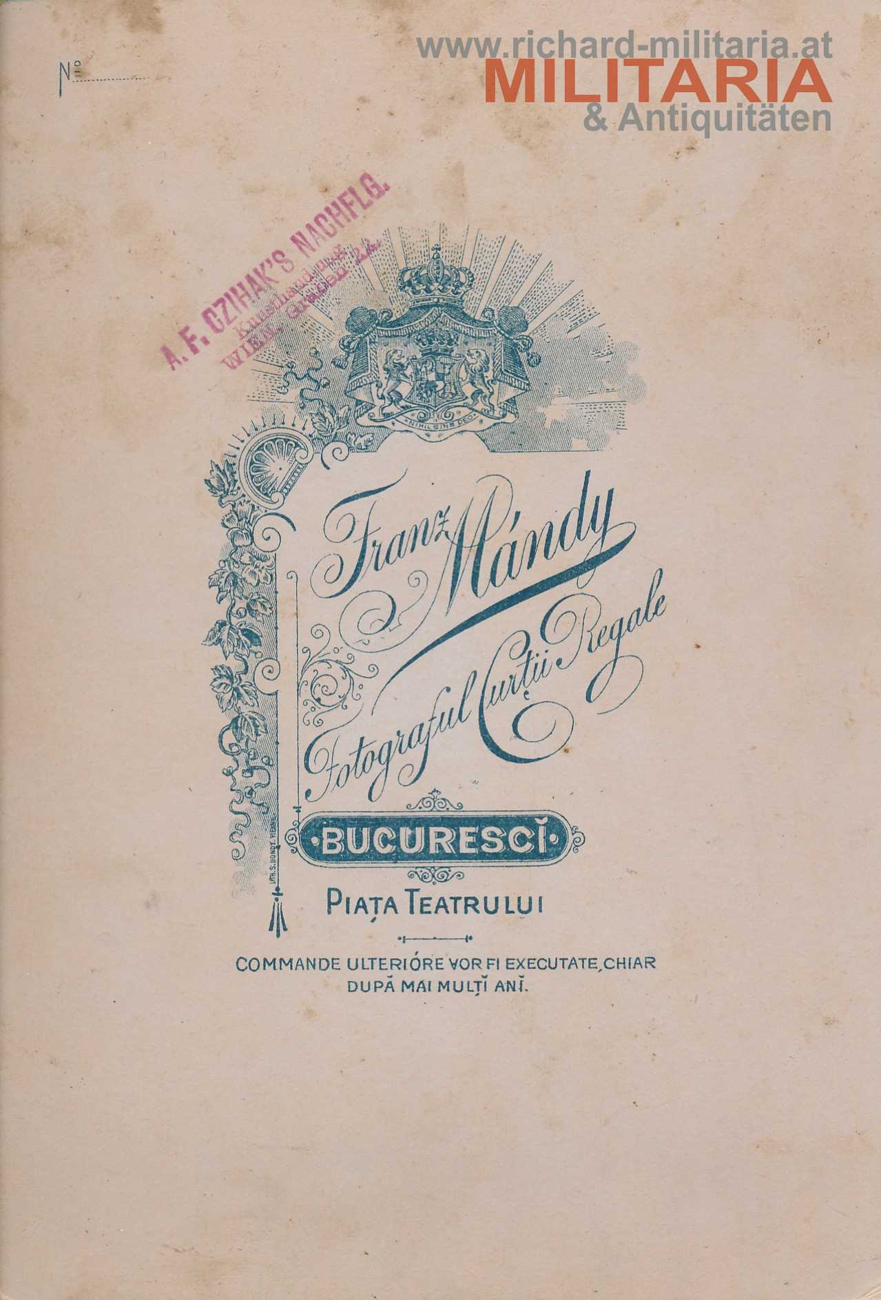 k.u.k. Hartkartonfoto - Kaiser Franz Joseph - rumänische Königsfamilie