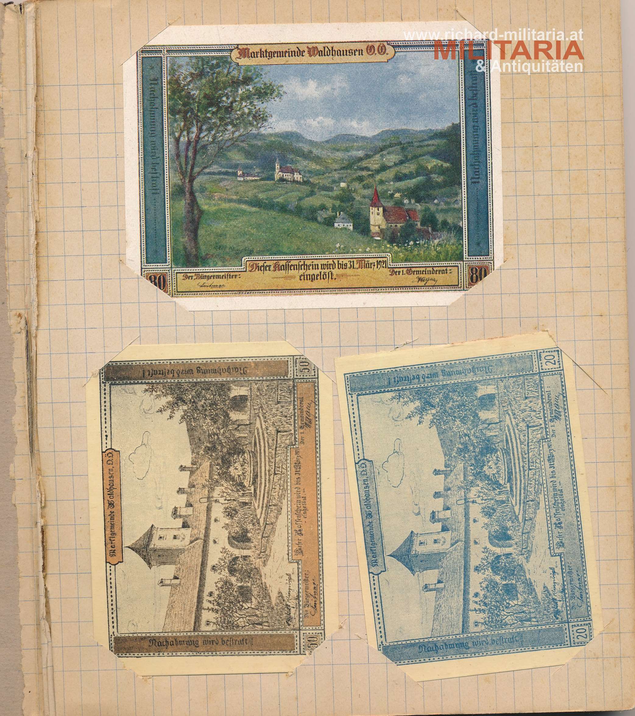 Notgeldsammlung - Tirol / Vorarlberg / Kärnten / Steiermark / OberÖ / NÖ (50 Stk.)
