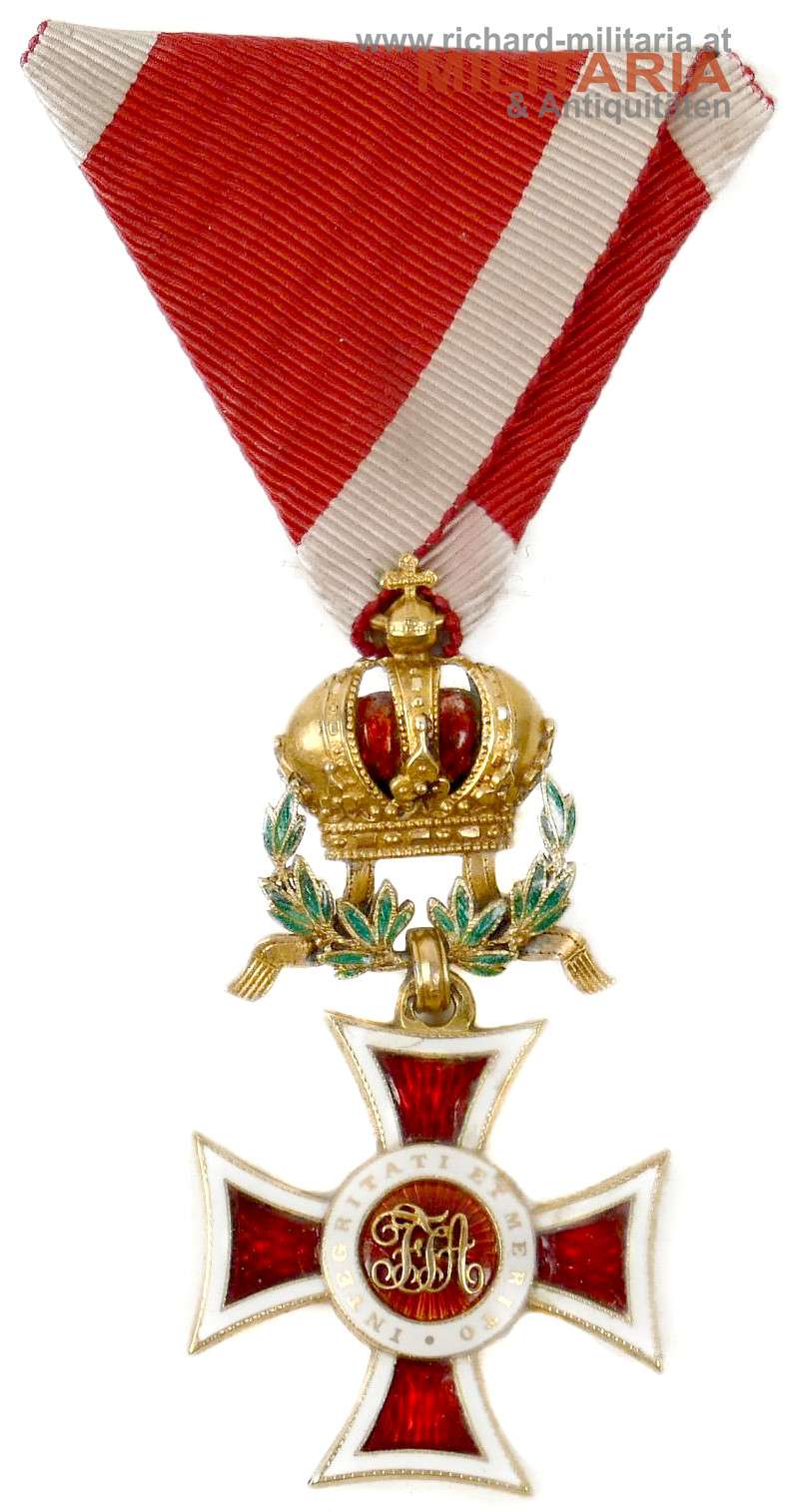österr. kaiserl. Leopold Orden Ritterkreuz mit KD - GOLD - Rothe 