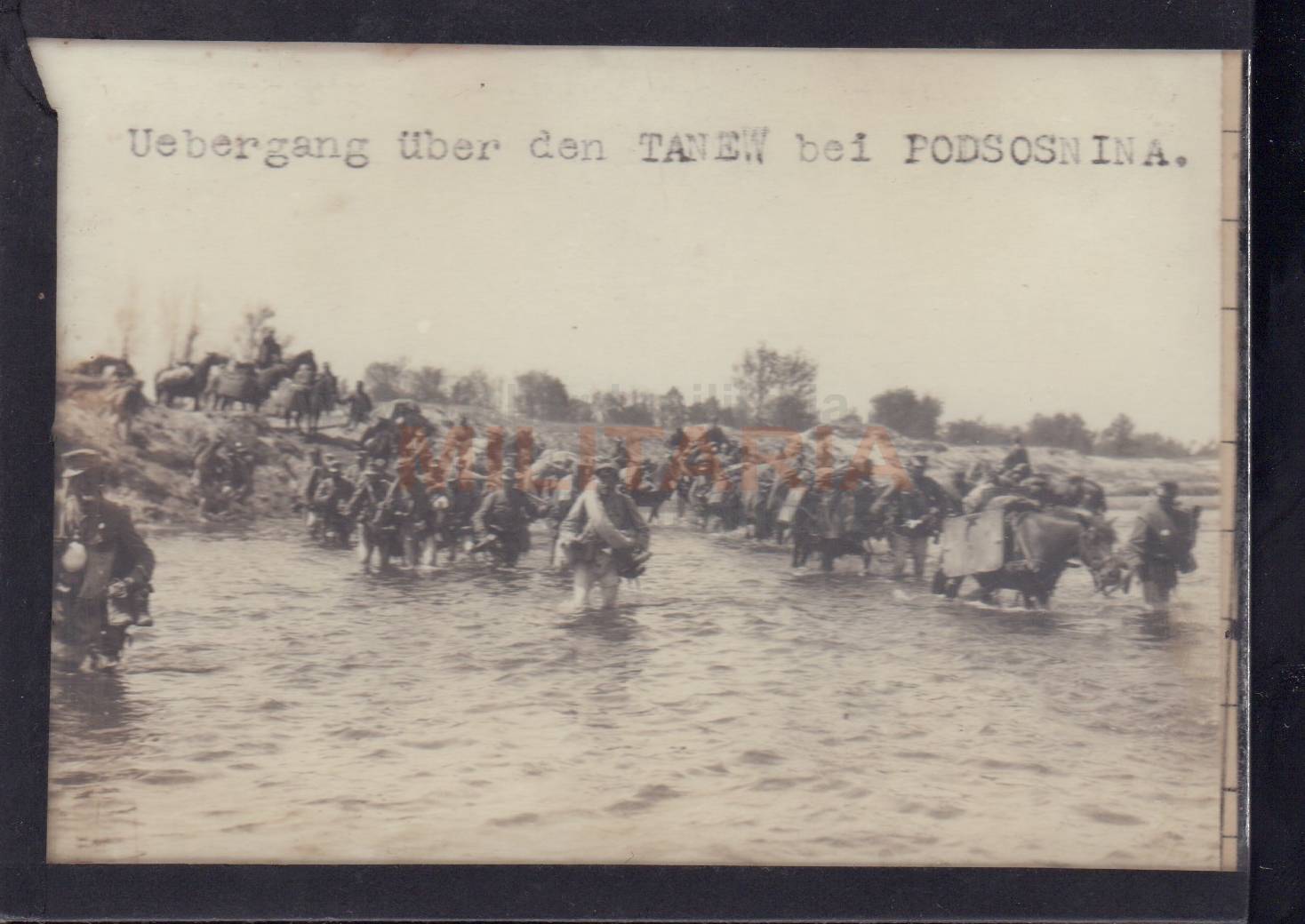k.u.k. Foto "Übergang über den TANEW bei PODSOSNINA"