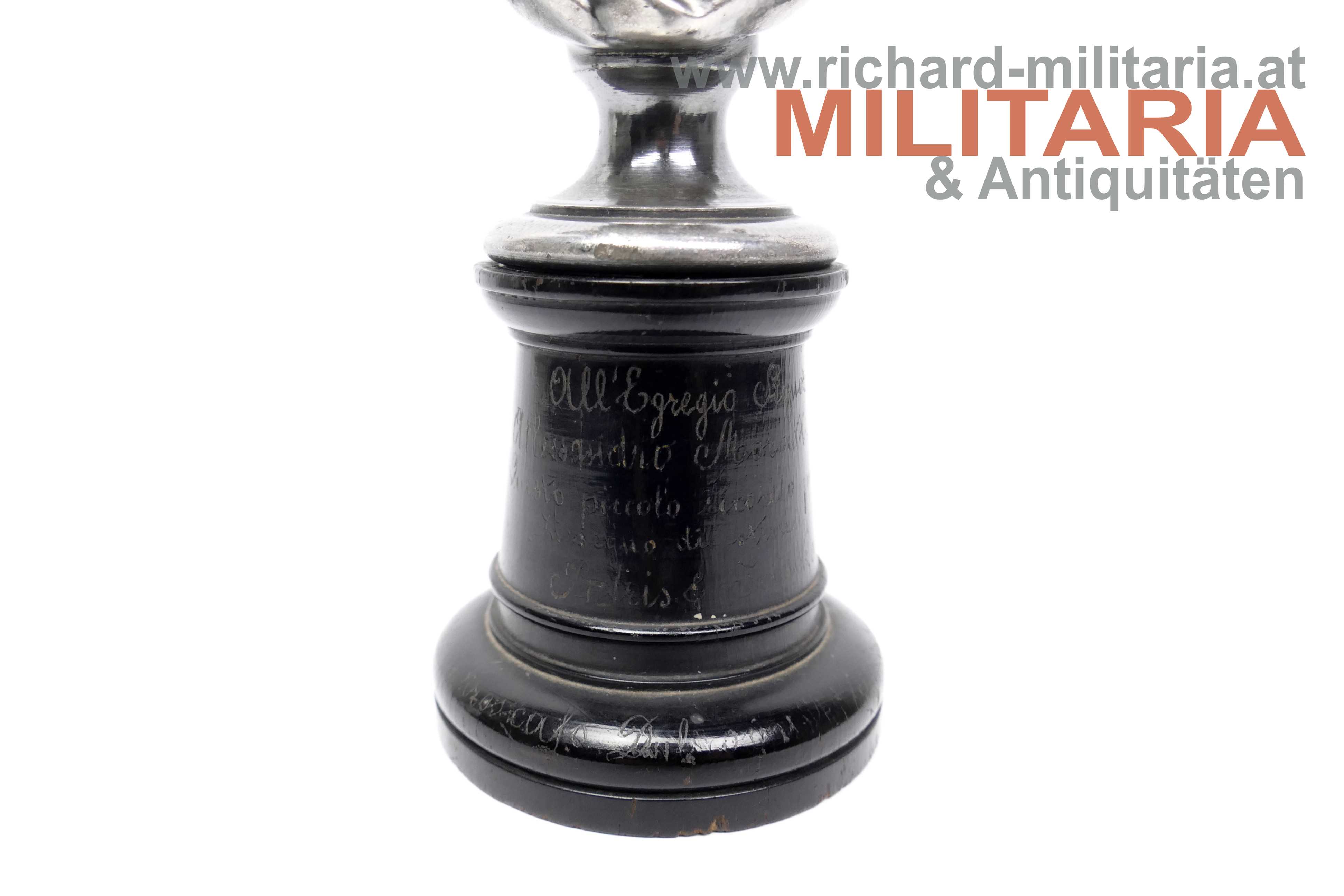 k.u.k. Büste von Kaiser Franz Josef I. - Italienische Widmung !