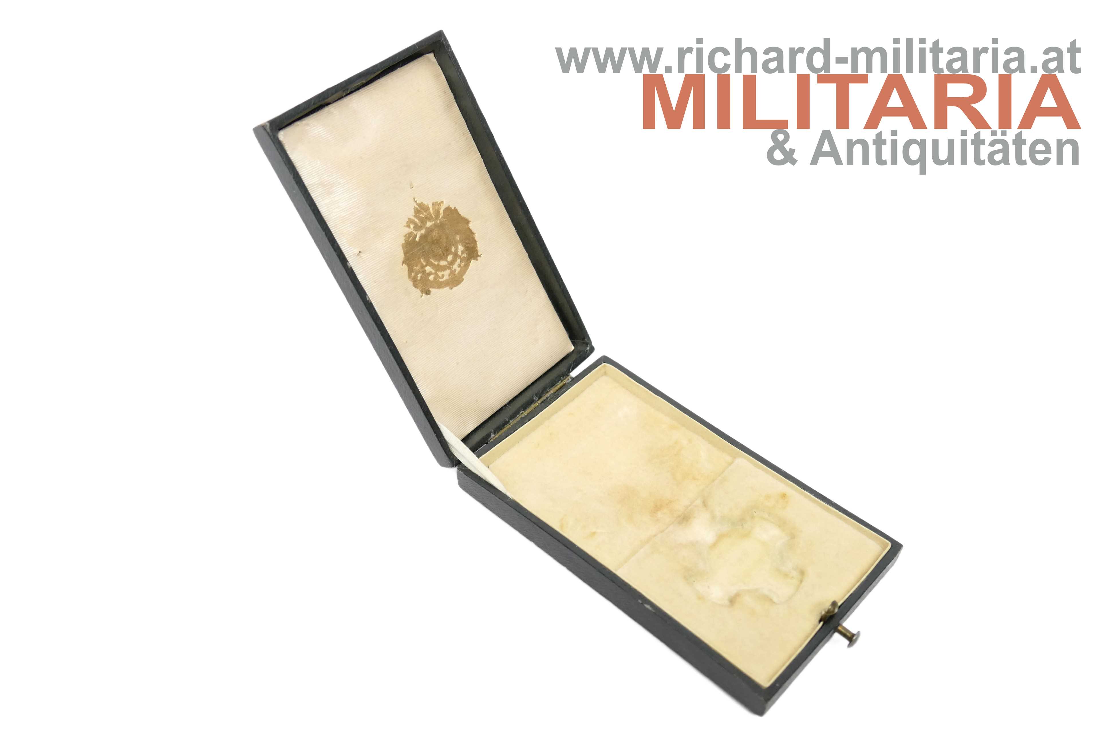 k.u.k. Etui zum Goldenen Verdienstkreuz ohne Krone - "BRONZE" "1918"
