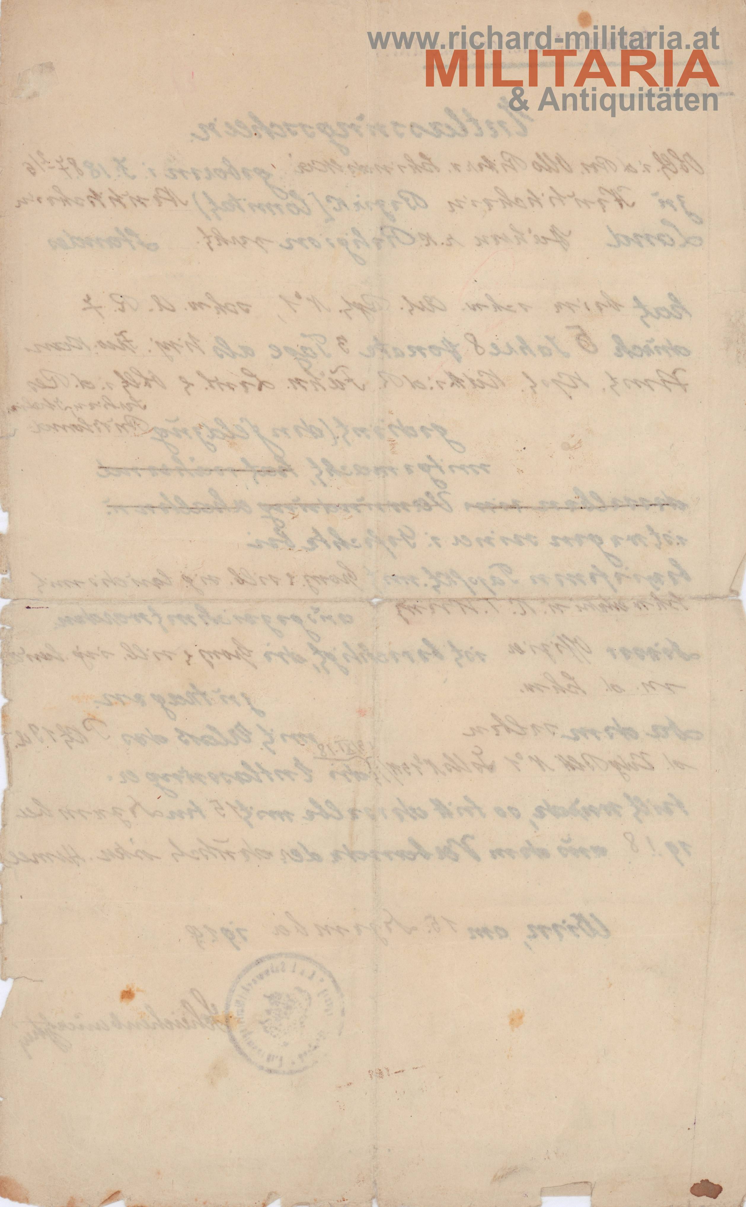 k.u.k. Schweres Artillerieregiment Nr. 7 - Entlassungsschein 1919 