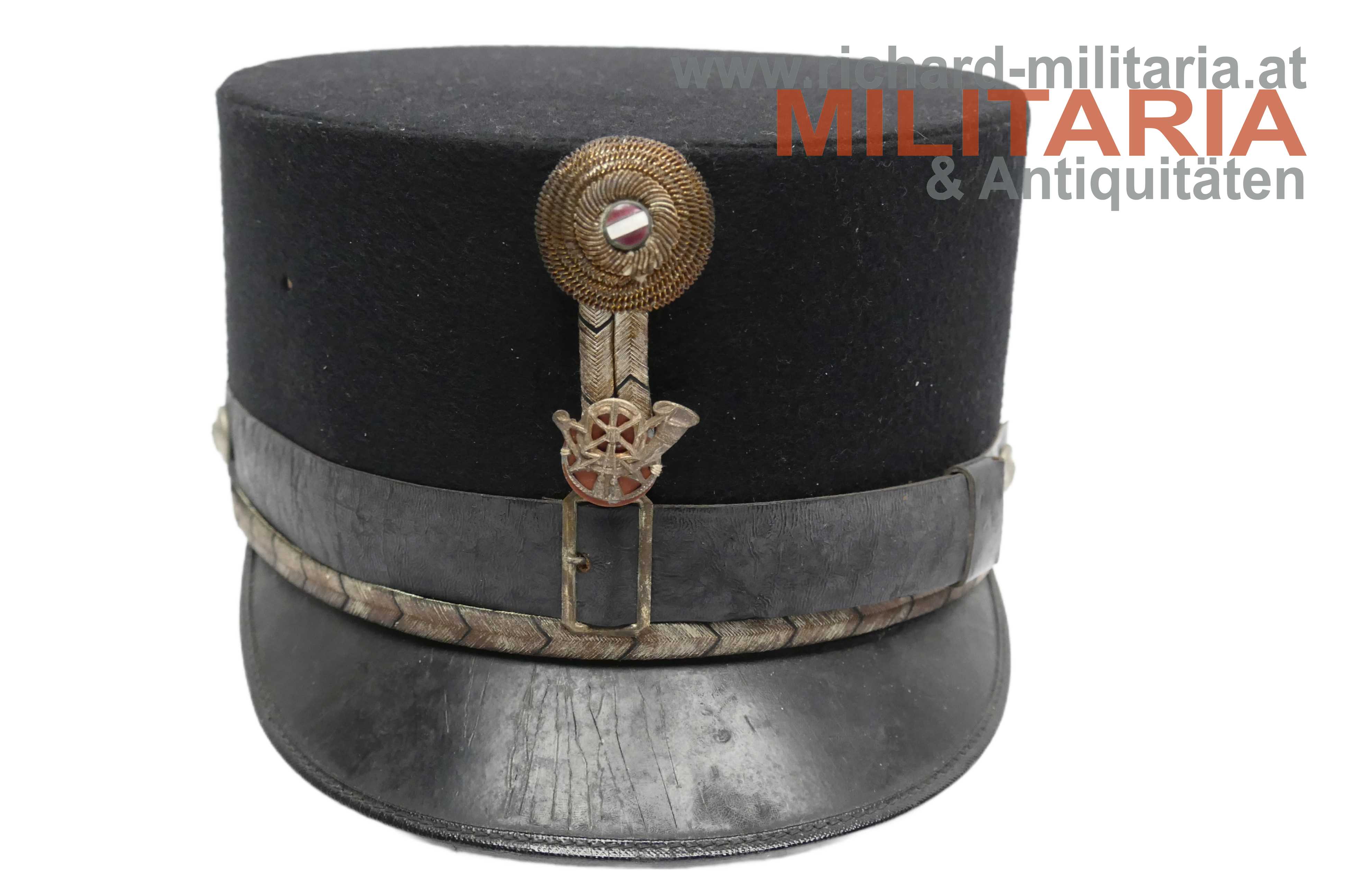 1. Republik - schwarze steife Kappe für Beamte der Post- und Telegraphenverwaltung