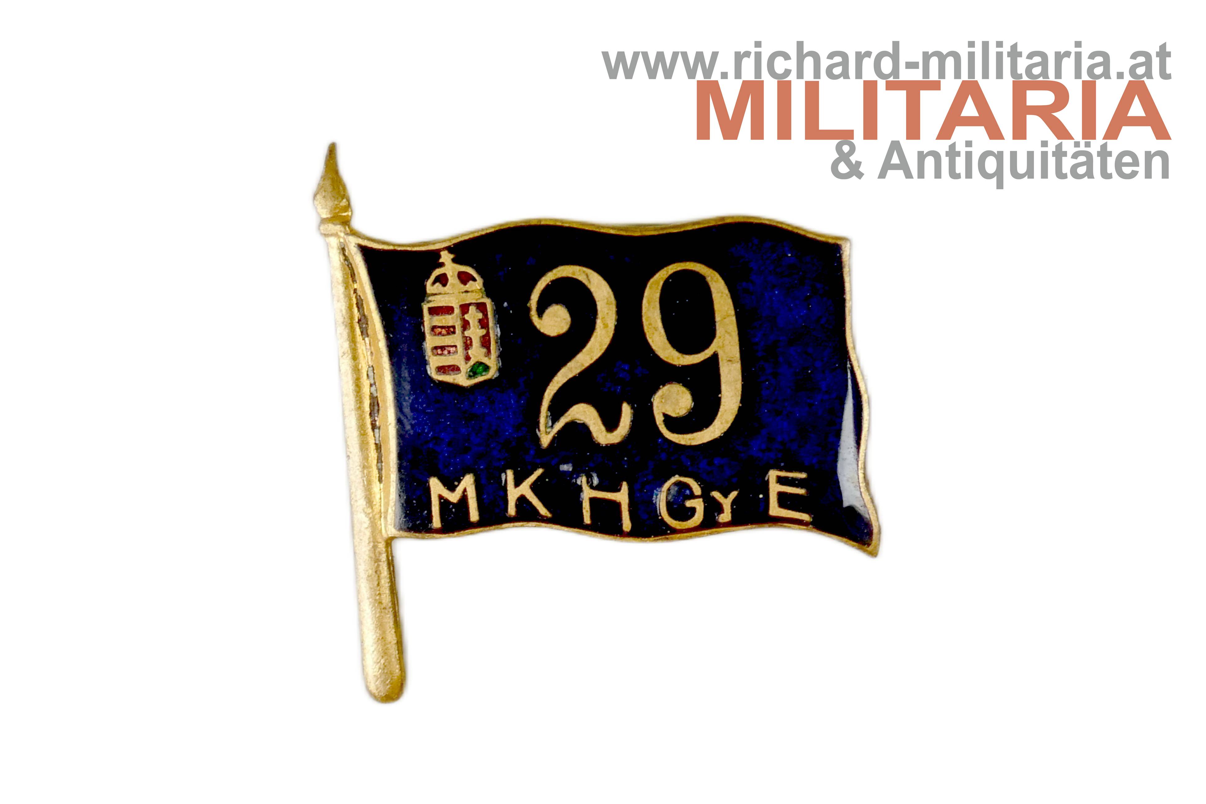k.u.k. Kappenabzeichen 29 MKHGy E Honvéd
