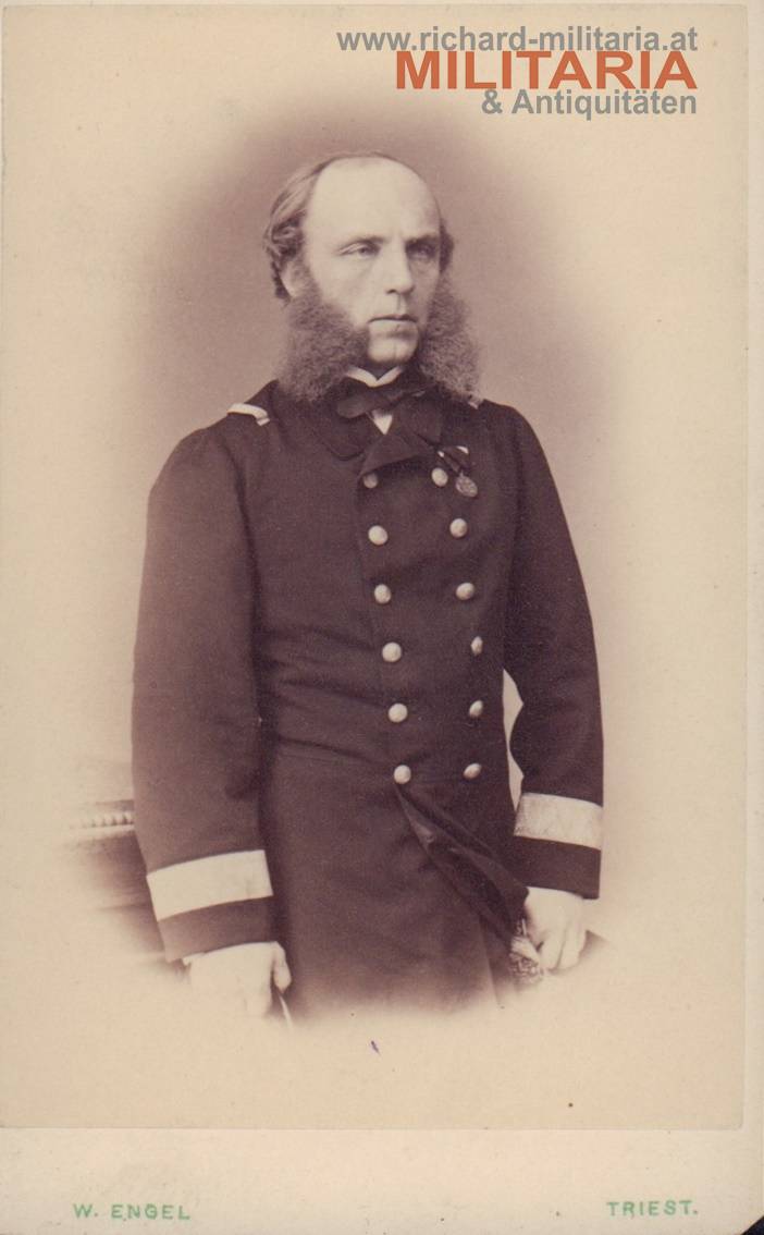 k.u.k. Hartkartonfoto - Vizeadmiral Wilhelm von Tegetthoff