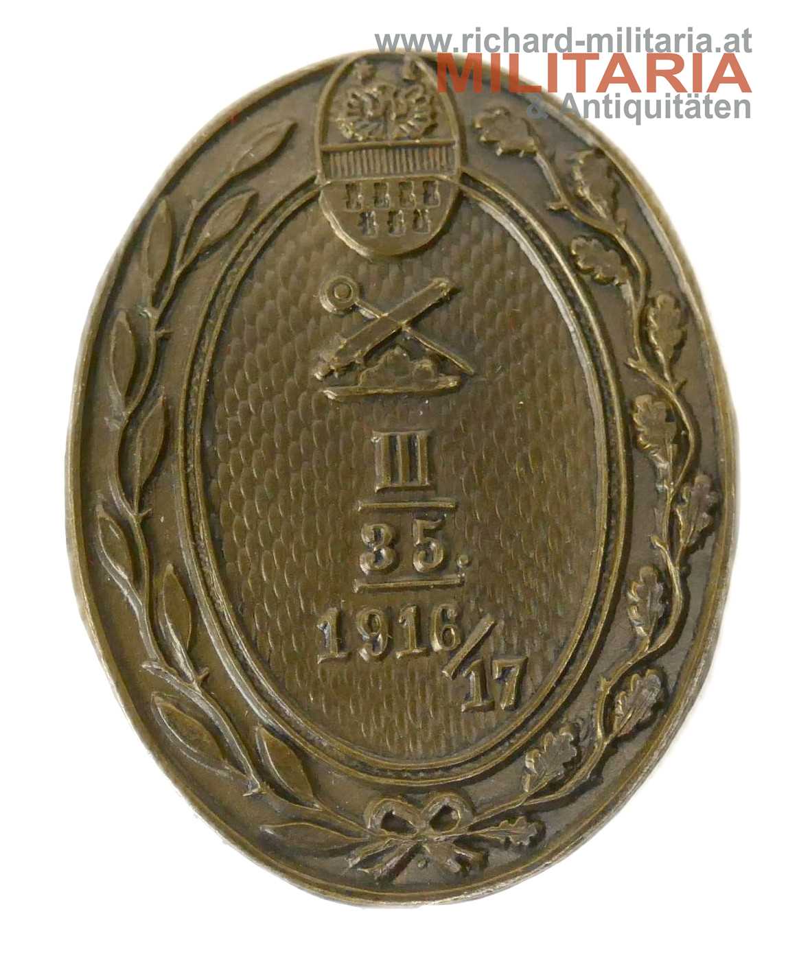 k.u.k. Kappenabzeichen - FKR 35 Bat.3. 1916/17