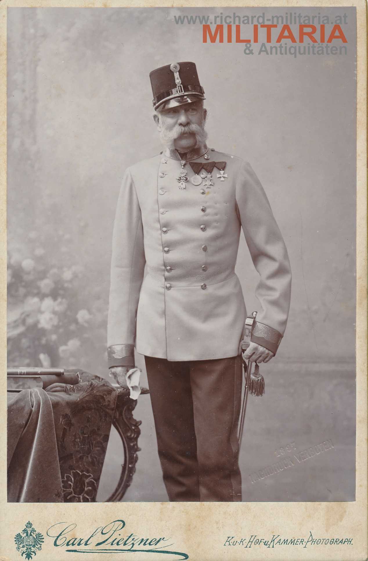 k.u.k. Hartkartonfoto - Kaiser Franz Joseph I.