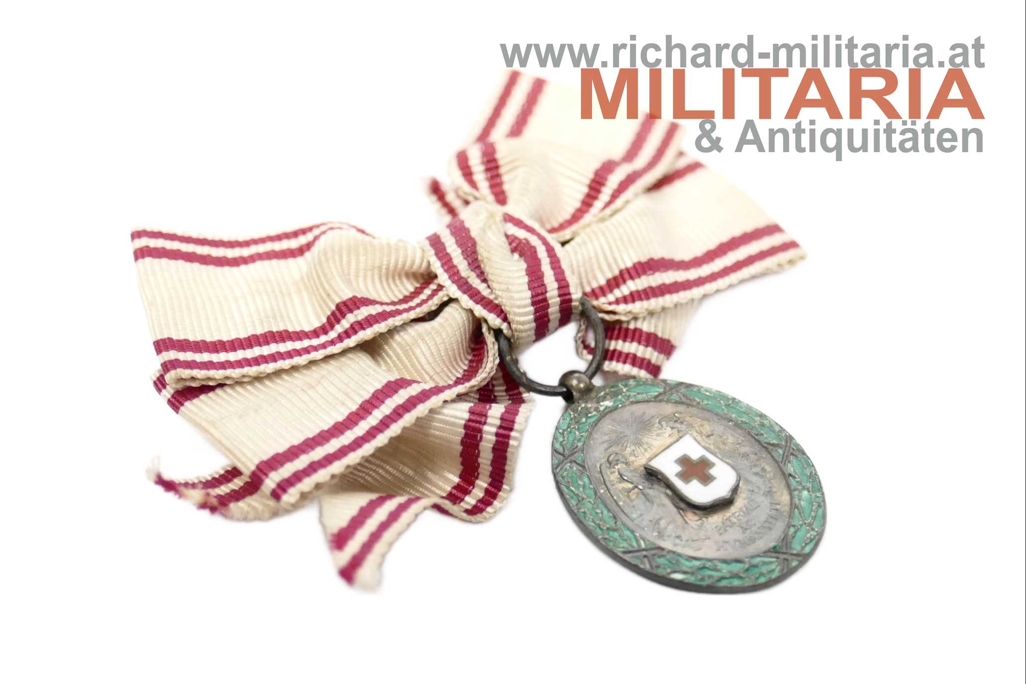 Rotes Kreuz - Silberne Ehrenmedaille mit Damenmasche - MINIATUR