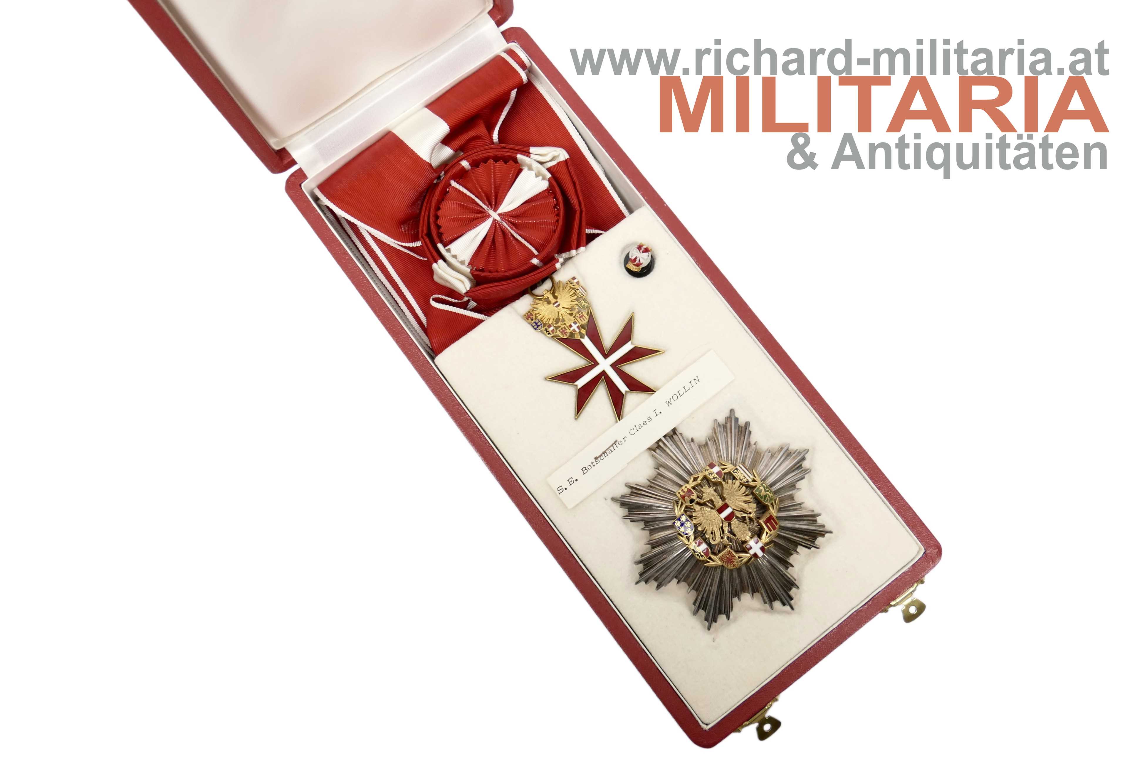 Großes Goldenes Ehrenzeichen am Bande - schwed. Botschafter Claës Ivar Wollin