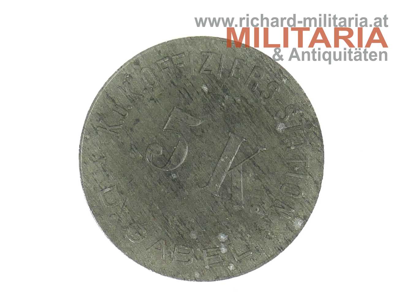 Wertmarke - k.u.k. Offiziers-Station D. Gabel 5 Kronen 