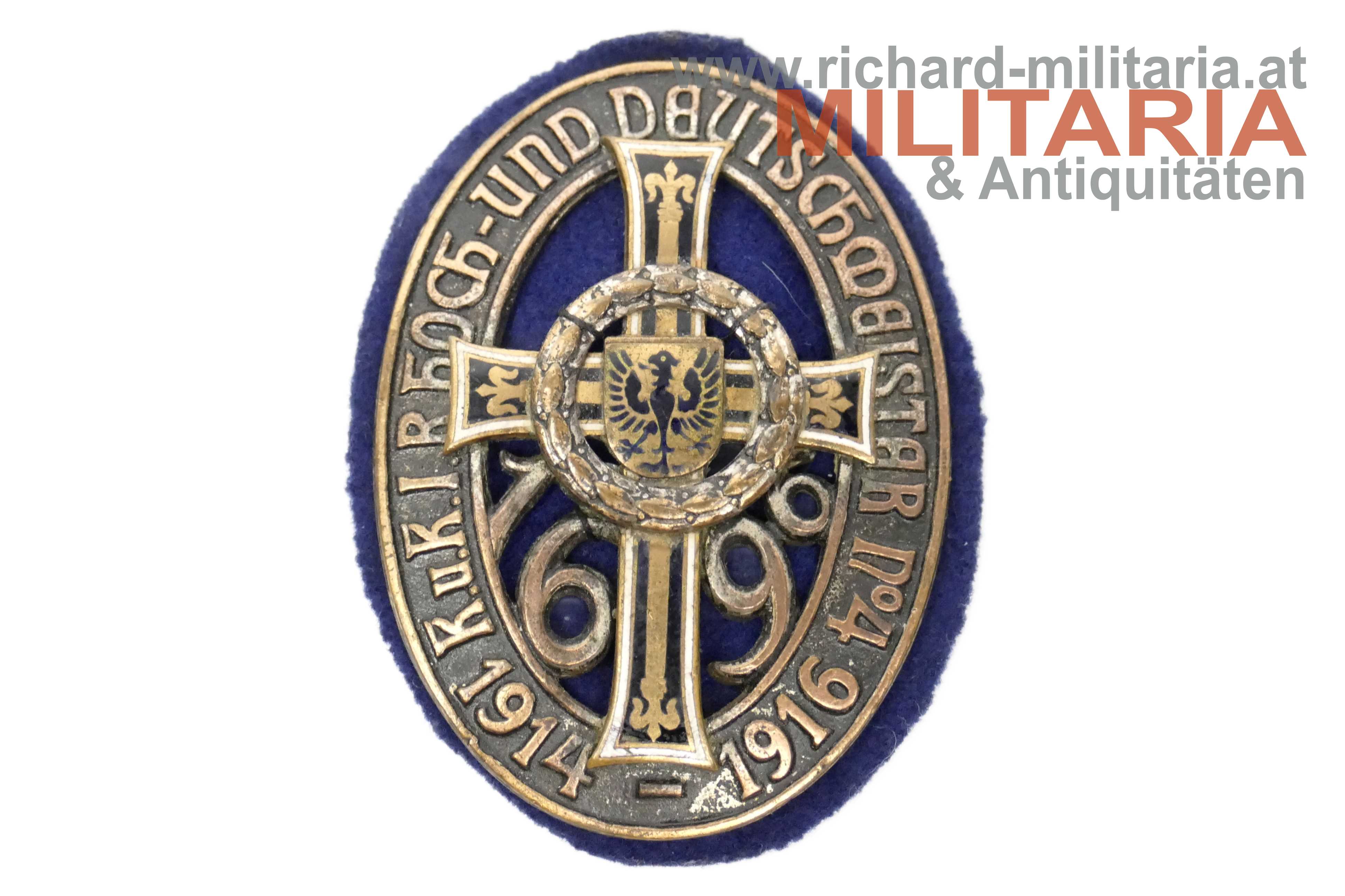 k.u.k. Kappenabzeichen IR 4 - Hoch- und Deutschmeister