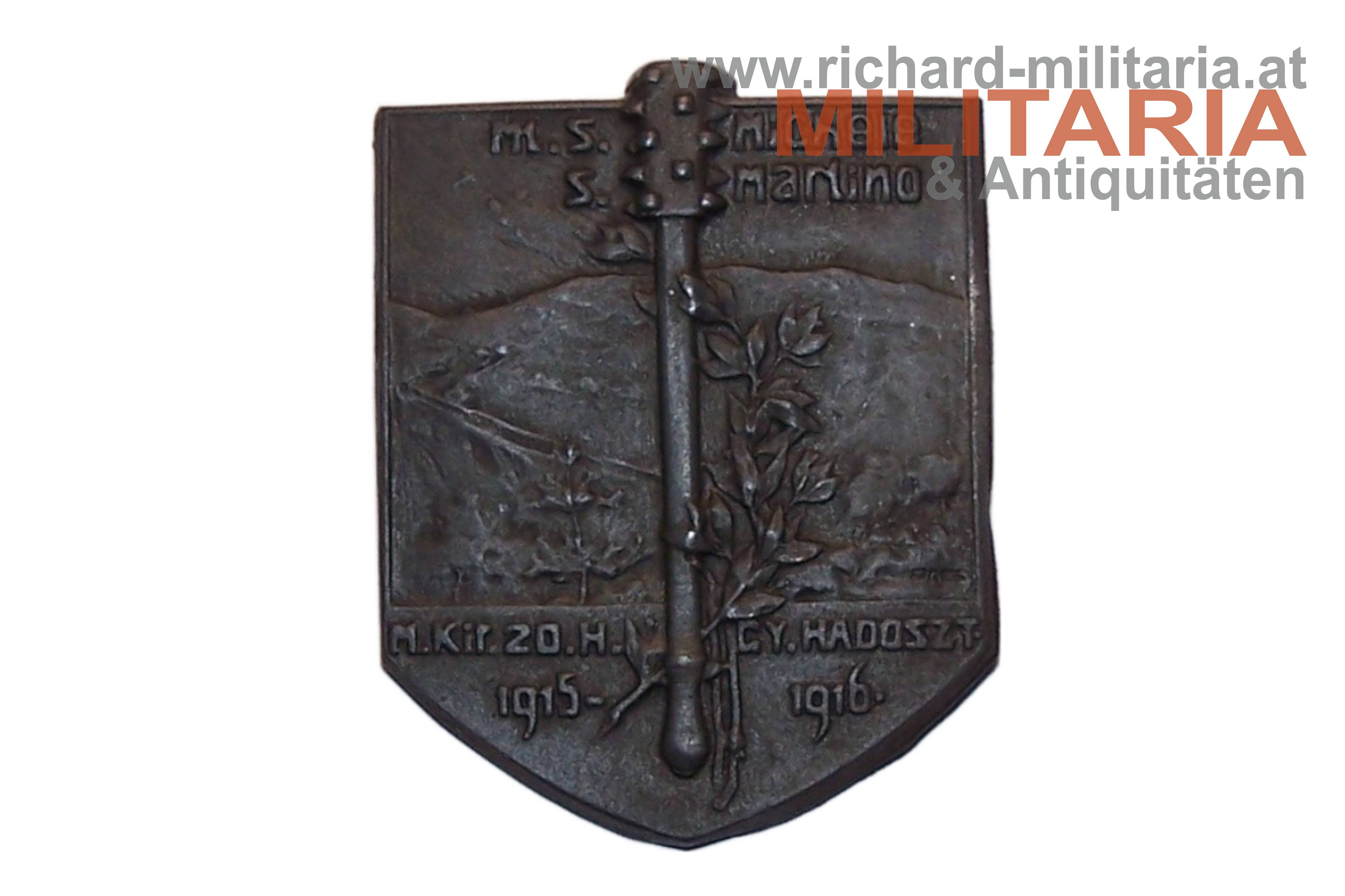 k.u. Kappenabzeichen - M.Kir.20.H.Gy.Hadoszt 1915-1916 - Mt.S.Michele / S.Martino 