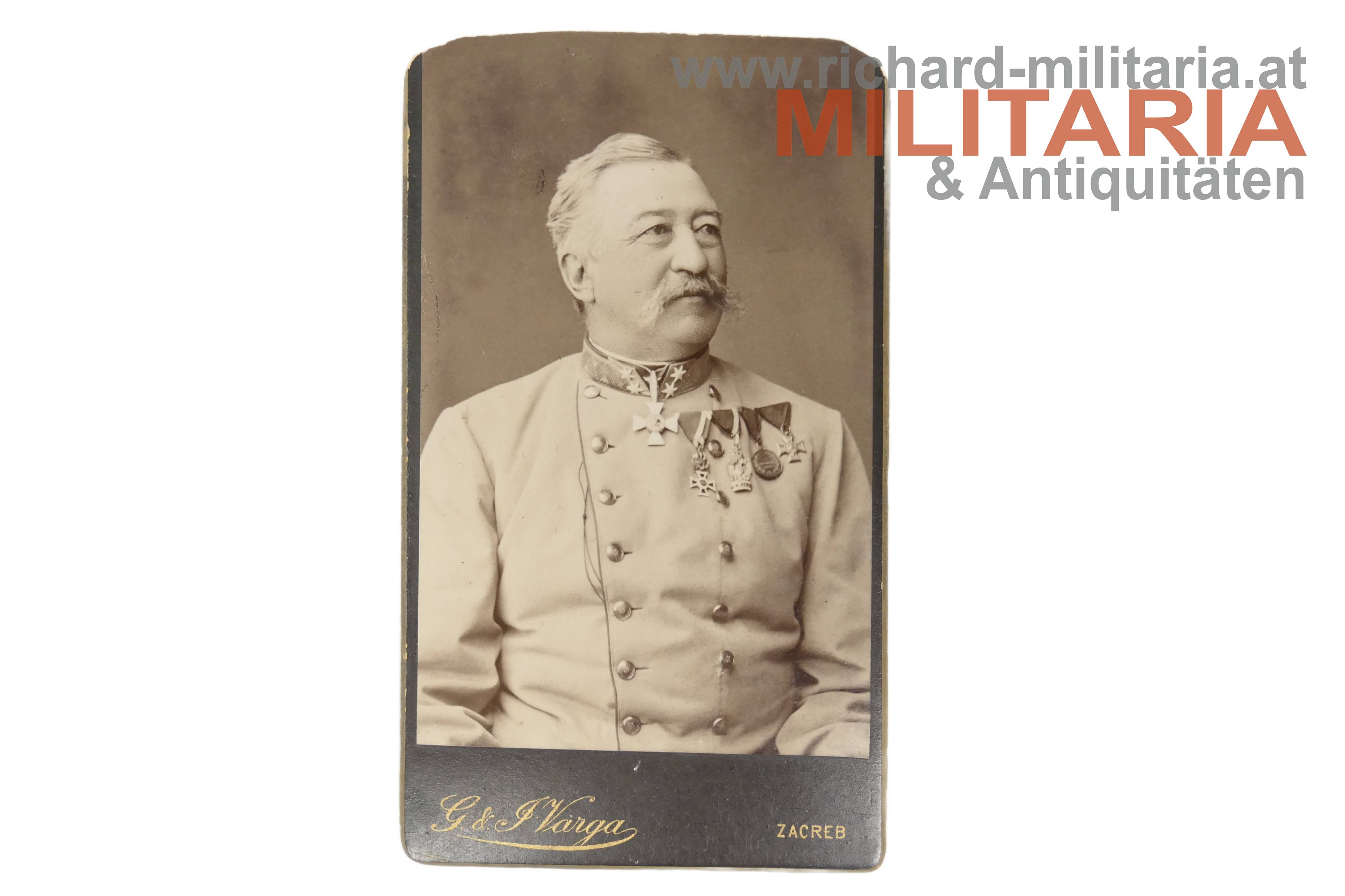 k.u.k. Hartkartonfoto - Feldmarschall-Leutnant Stephan Haas