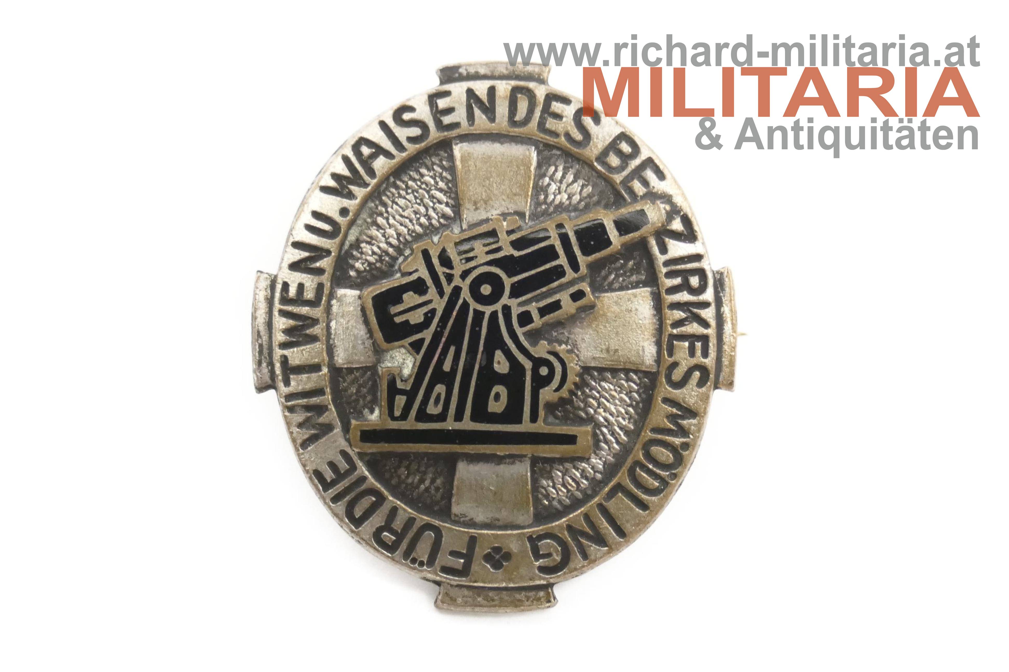k.u.k. Kriegsfürsorge Abzeichen - Witwen u. Waisen des Bezirkes Mödling - VARIANTE