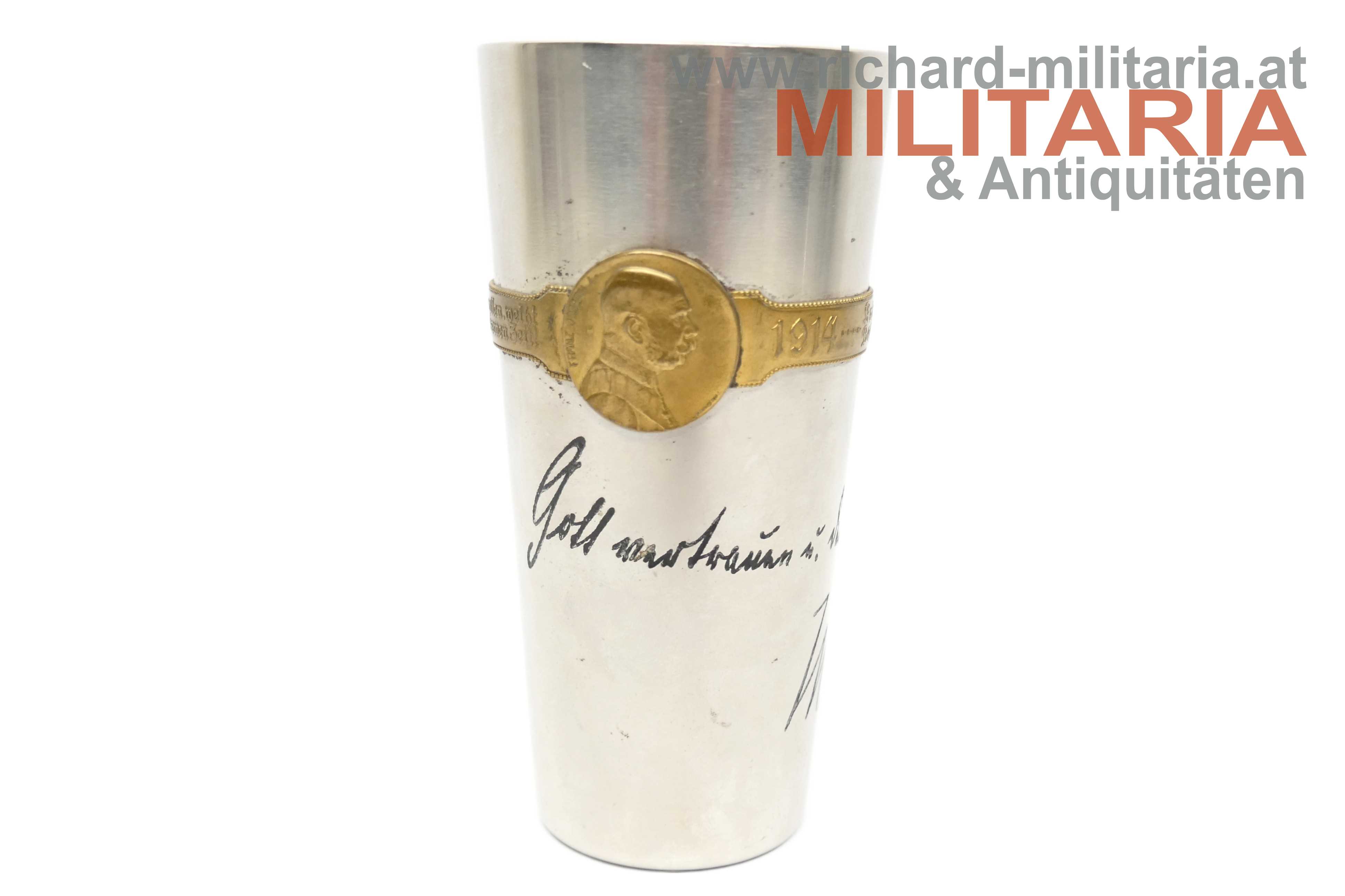 k.u.k. Kriegsbecher August von Mackensen "Gott vertrauen u. der eigenen Kraft"