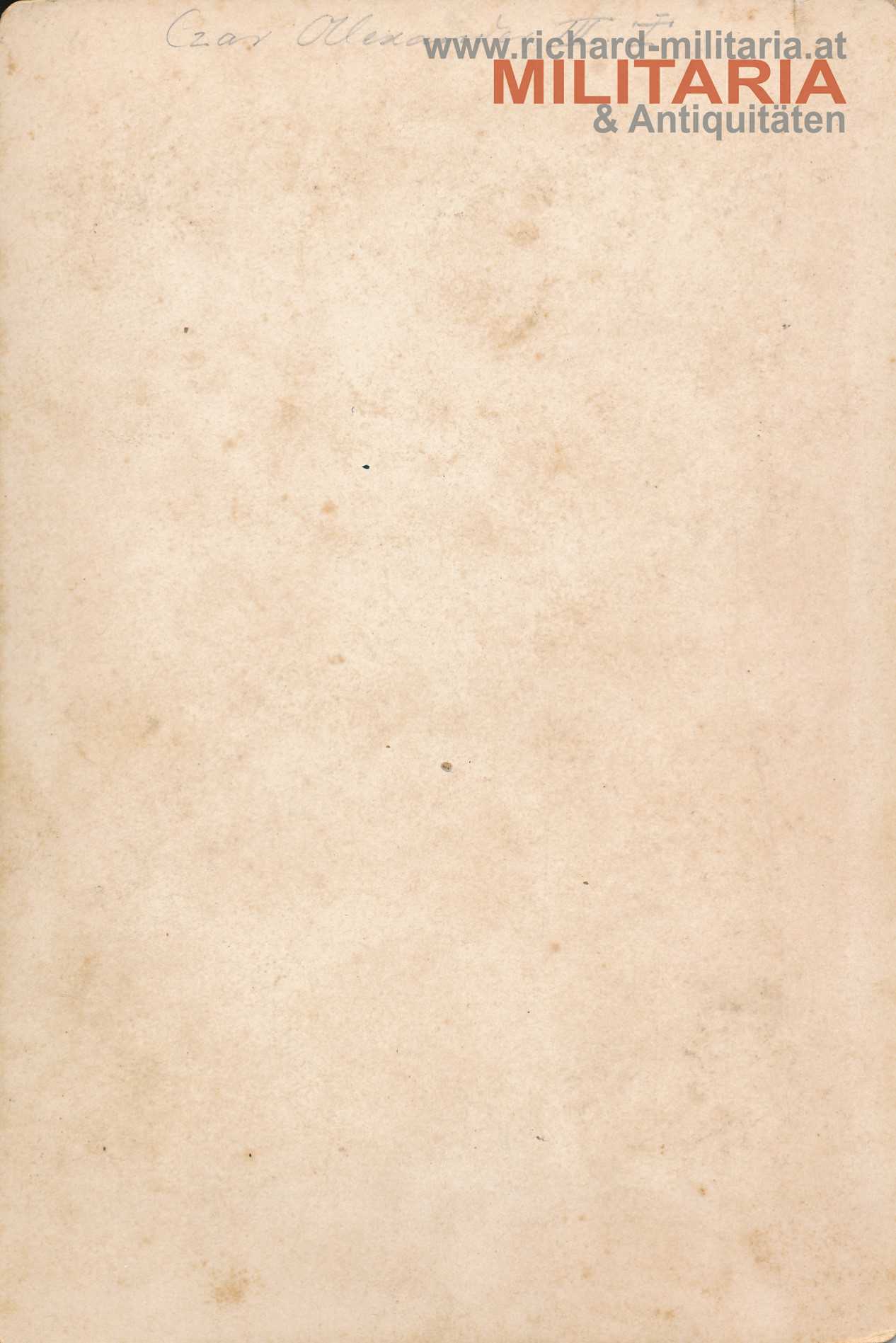 Hartkartonfoto - Zar Alexander III. 