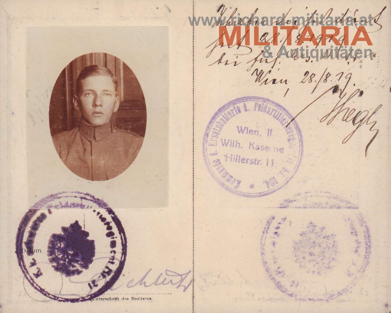 k.k. schw. Feldart. Regt Nr. 21 - Lt. Richter