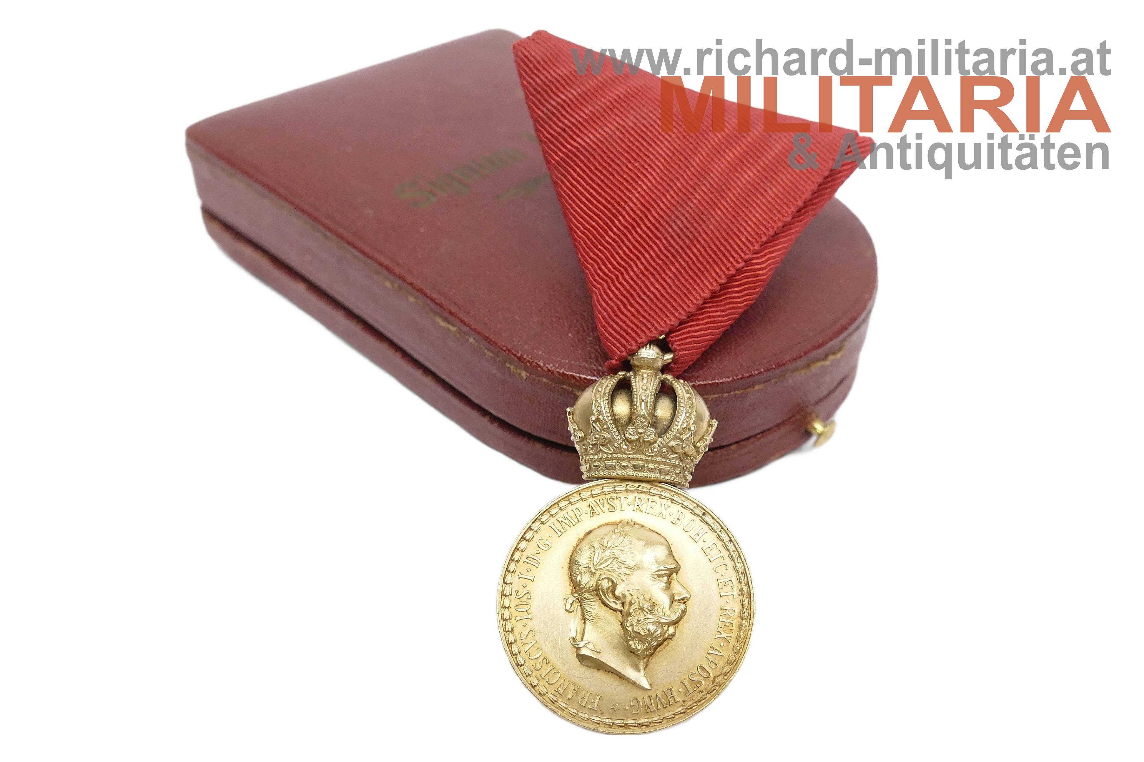 k.u.k. Bronzenen Militärverdienstmedaille mit Etui - Moritz Tiller