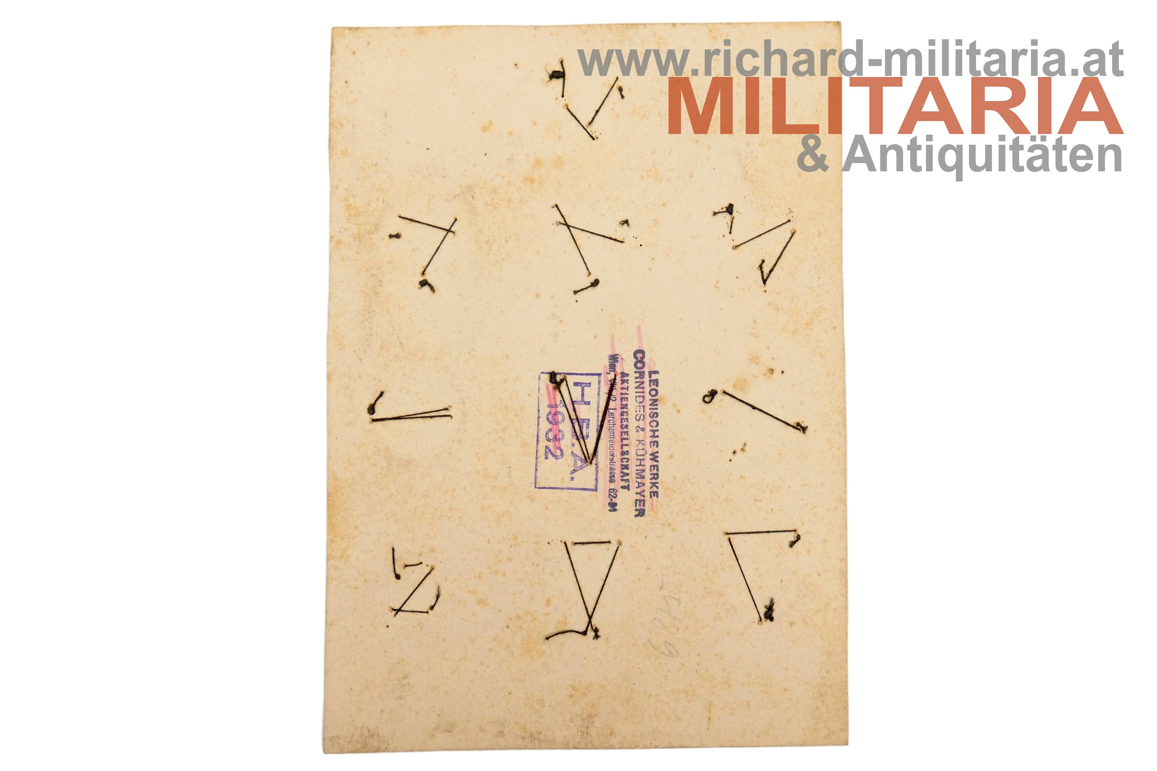 1. Republik - Musterplatte Kappenebleme - "H.B.A. 1932"