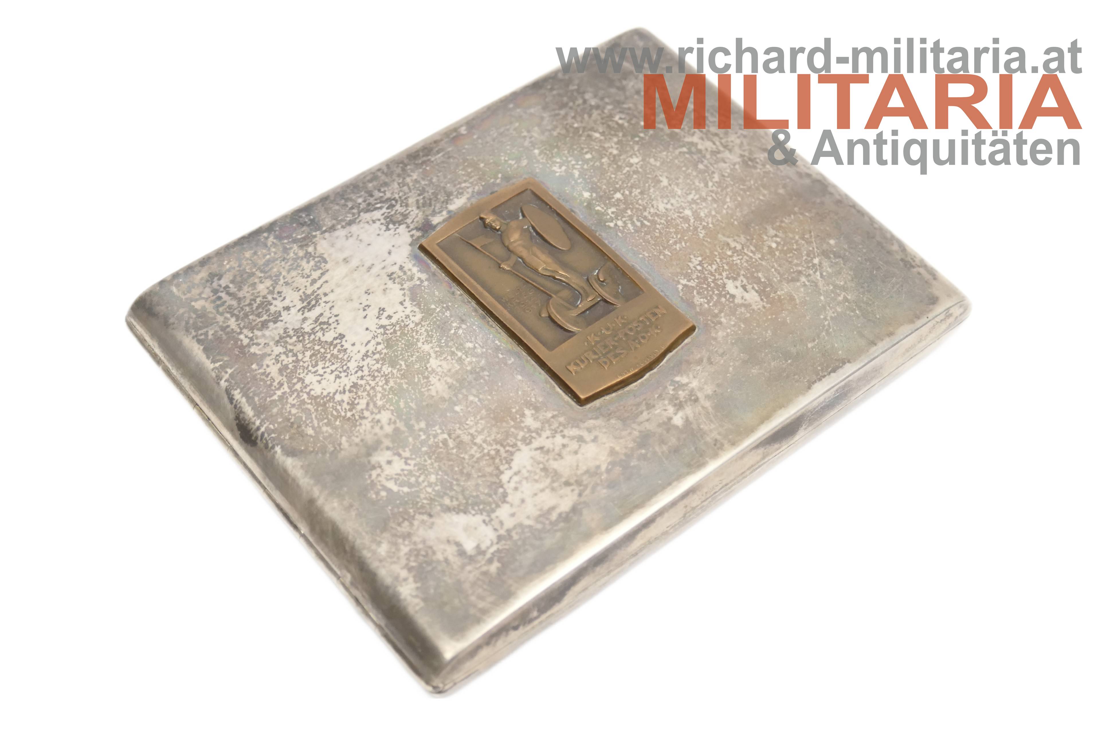 k.u.k. Zigarettenetui - Kurierposten des Armeeoberkommando - SILBER