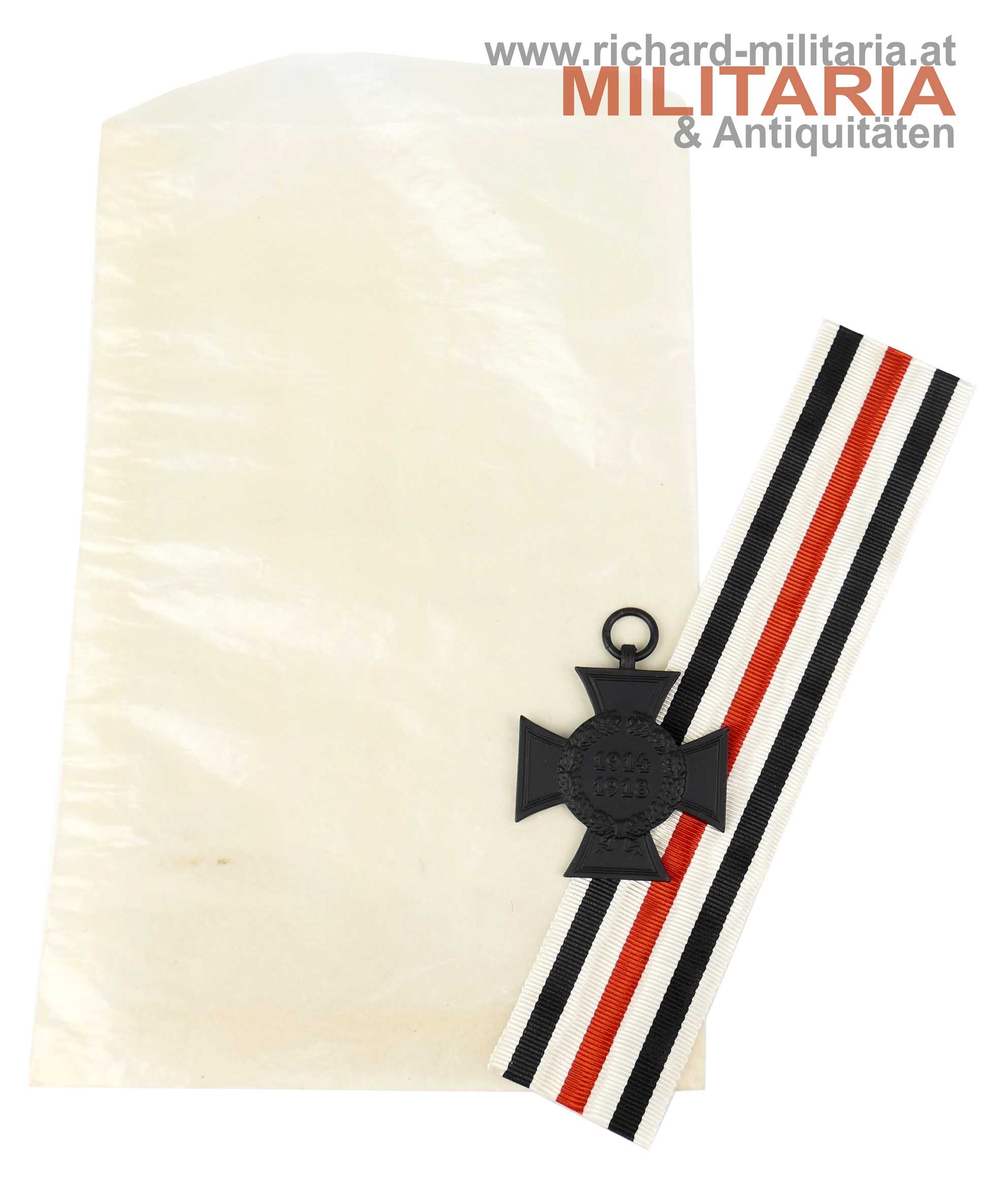Ehrenkreuz für Witwen u. Eltern gefallener Kriegsteilnehmer 1914-1918 mit Cellophansackerl