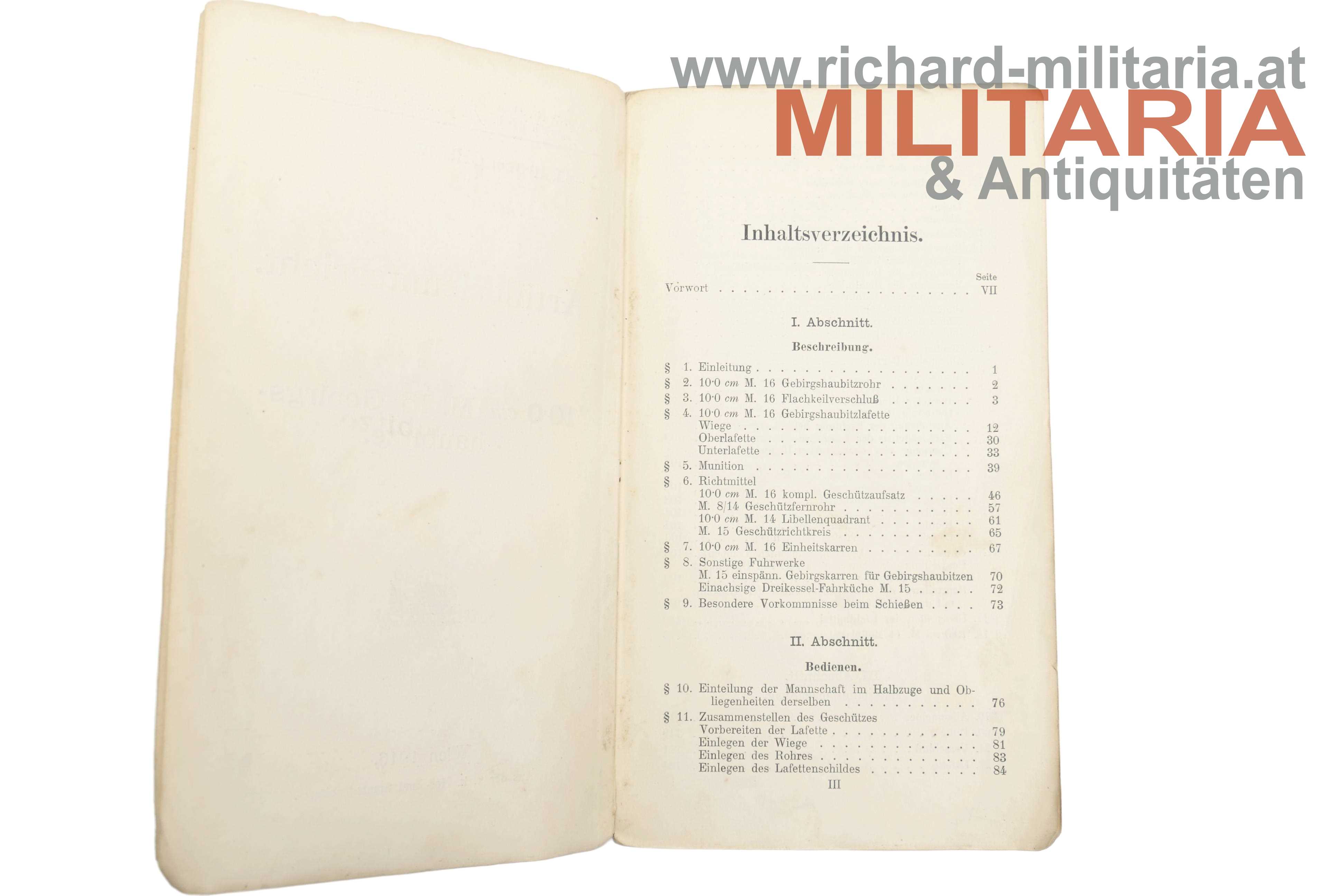 Artillerieunterricht - 10,0 cm M.16 Gebirgshaubitze - 1916
