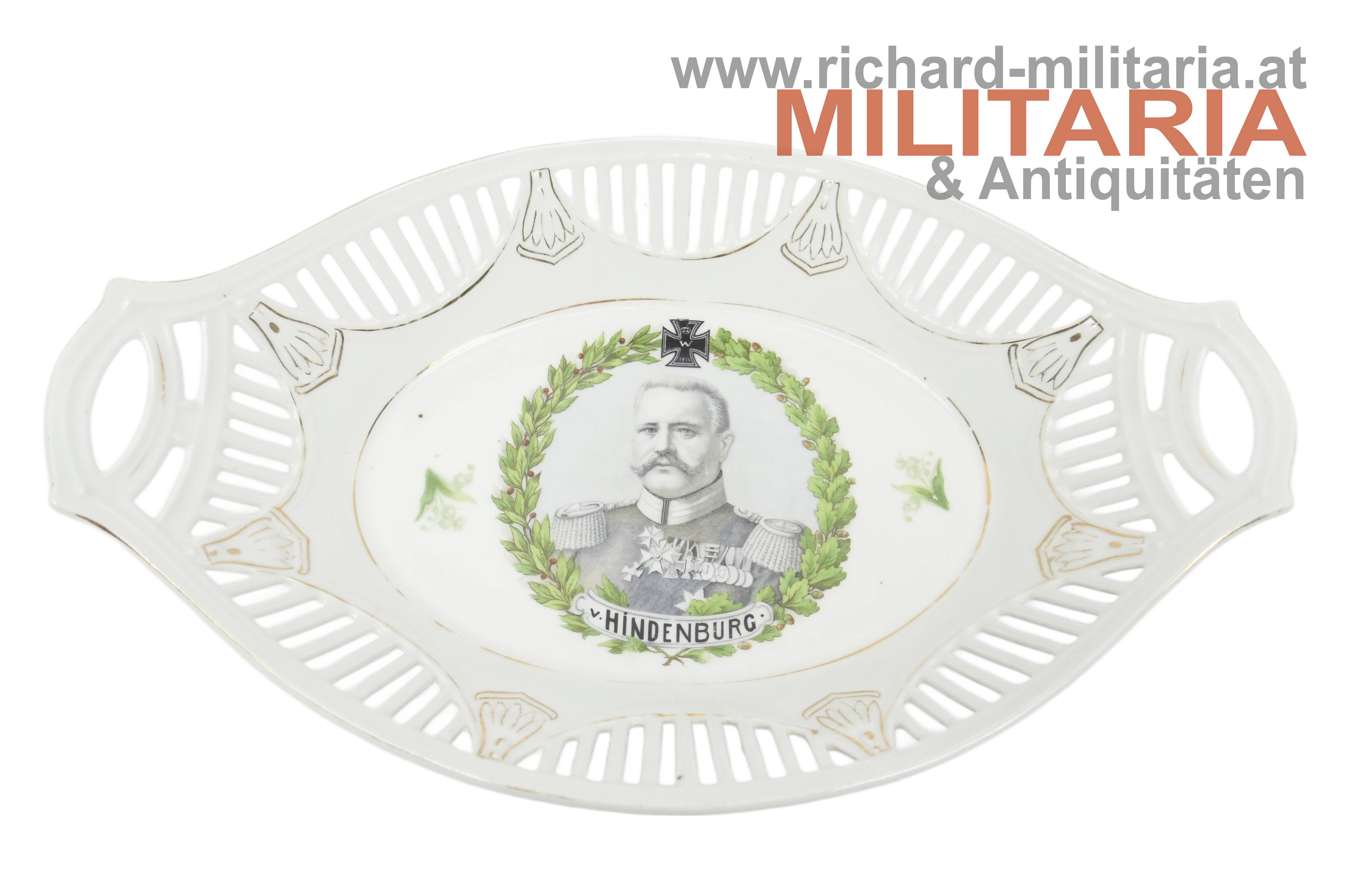 Patriotische Porzellan Schale - Hindenburg 
