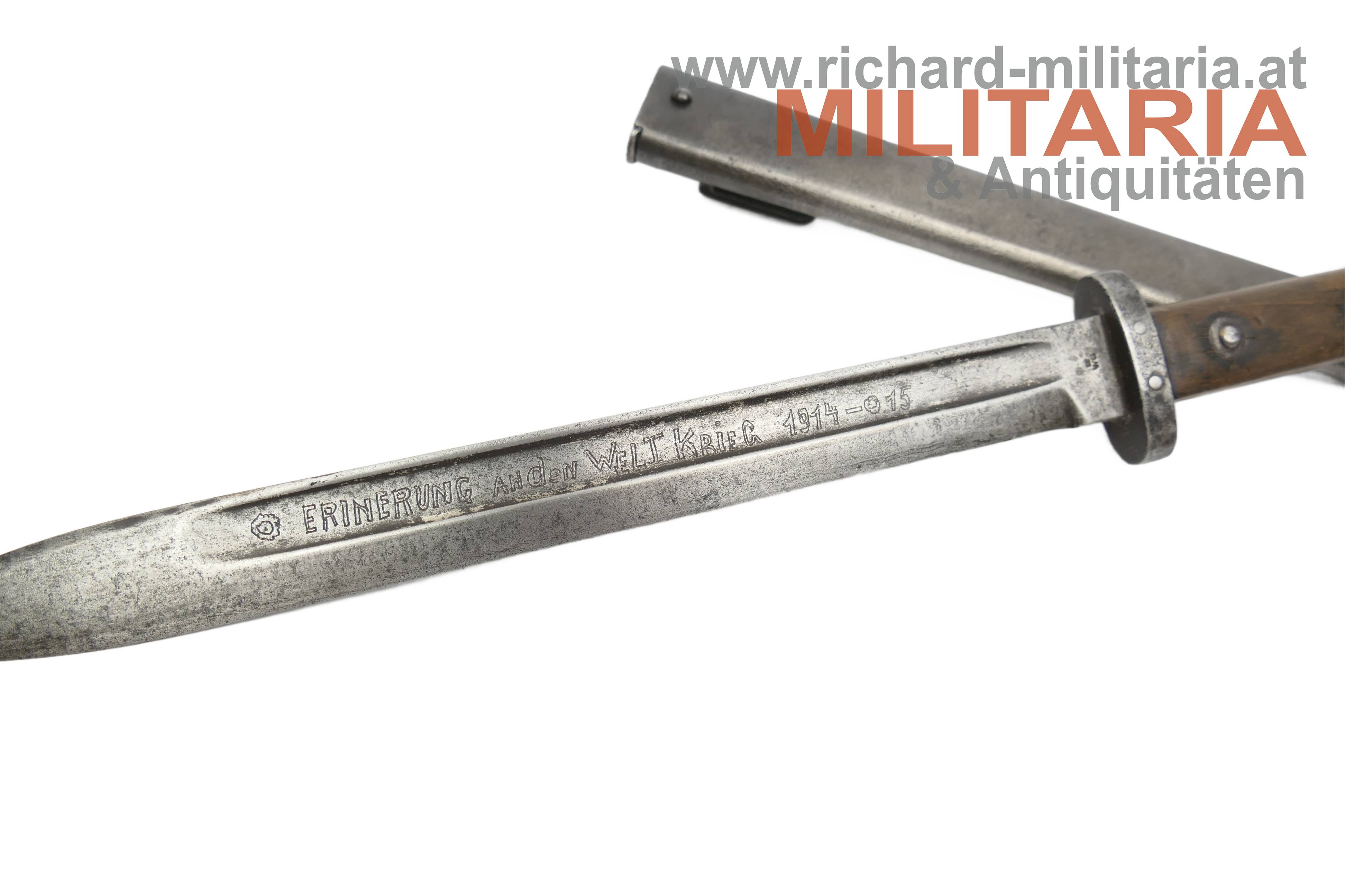 k.u.k. Messerbajonett M1895 - mit Klingengravur 