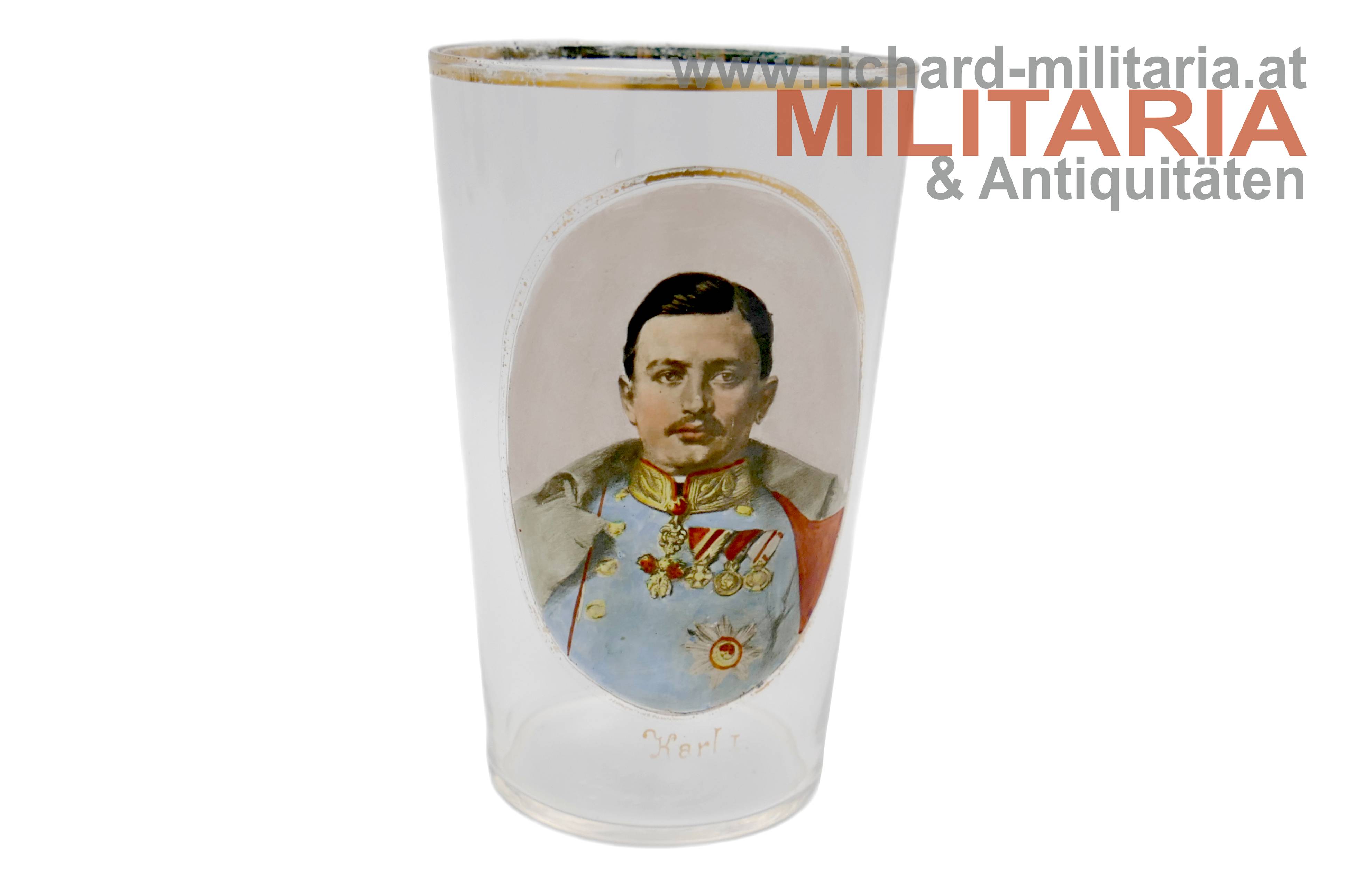 Patriotisches Glas - Karl I.