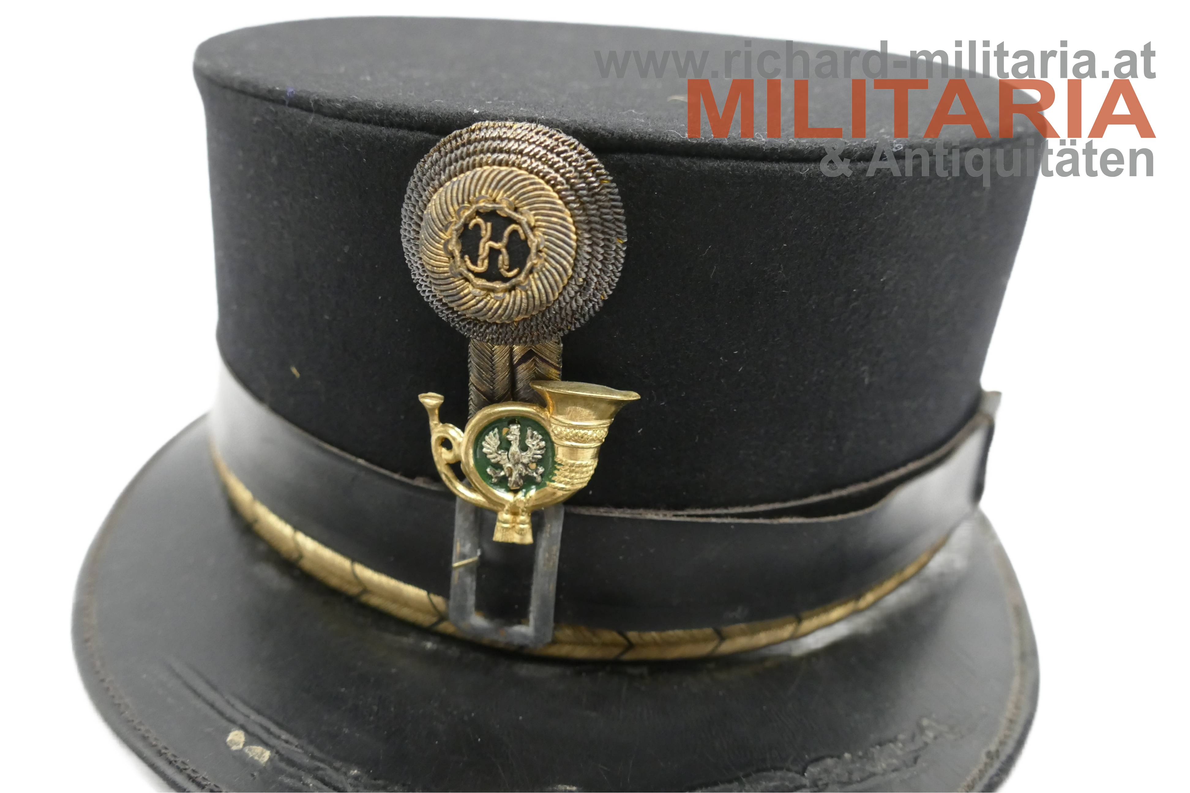 k.u.k. steife Kappe für Offiziere - Lt. Jud - 1. Reg. d. Tiroler Kaiserjäger