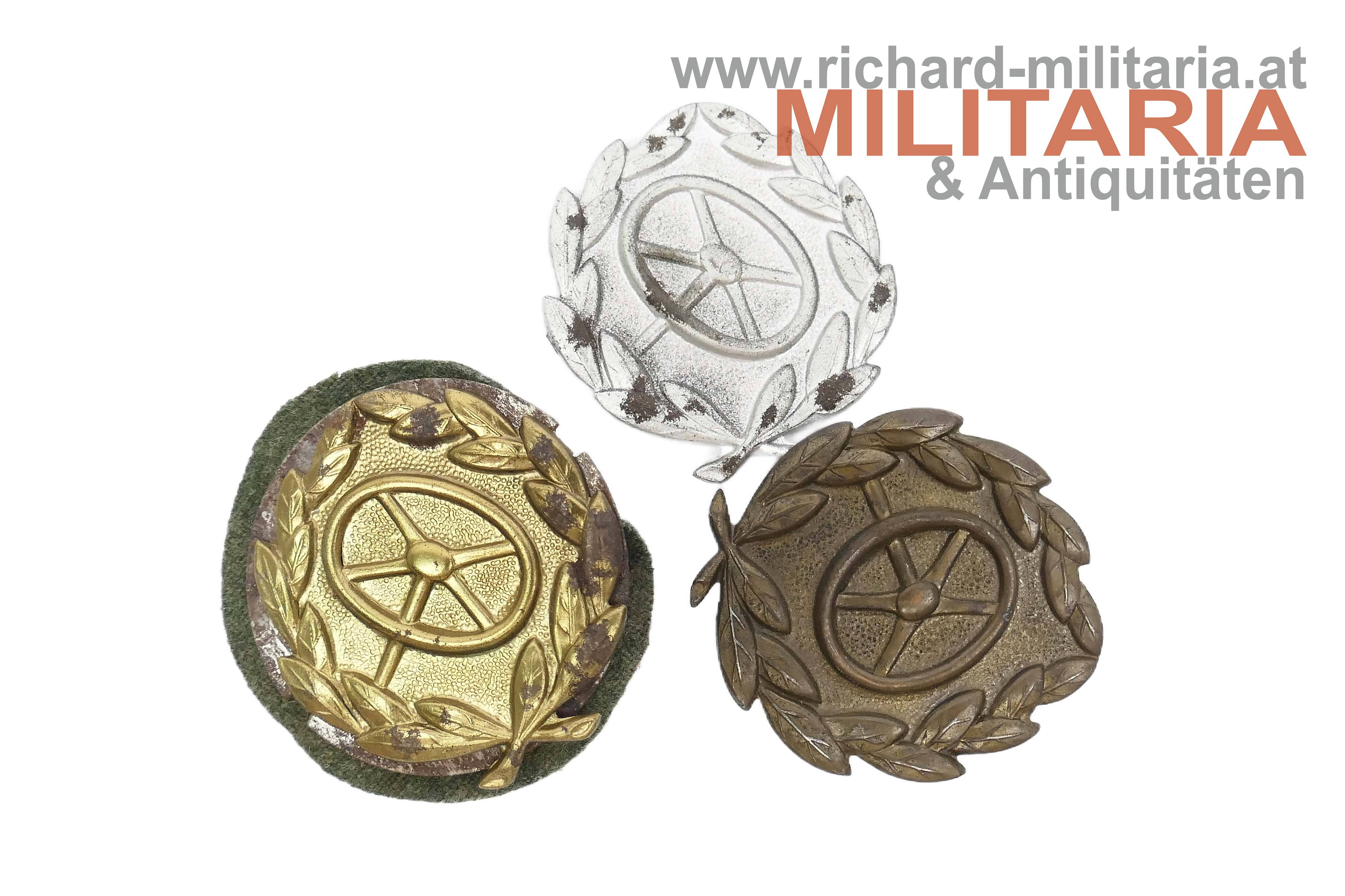 Wehrmacht - Kraftfahr-Bewährungsabzeichen GOLD/SILBER/BRONZE
