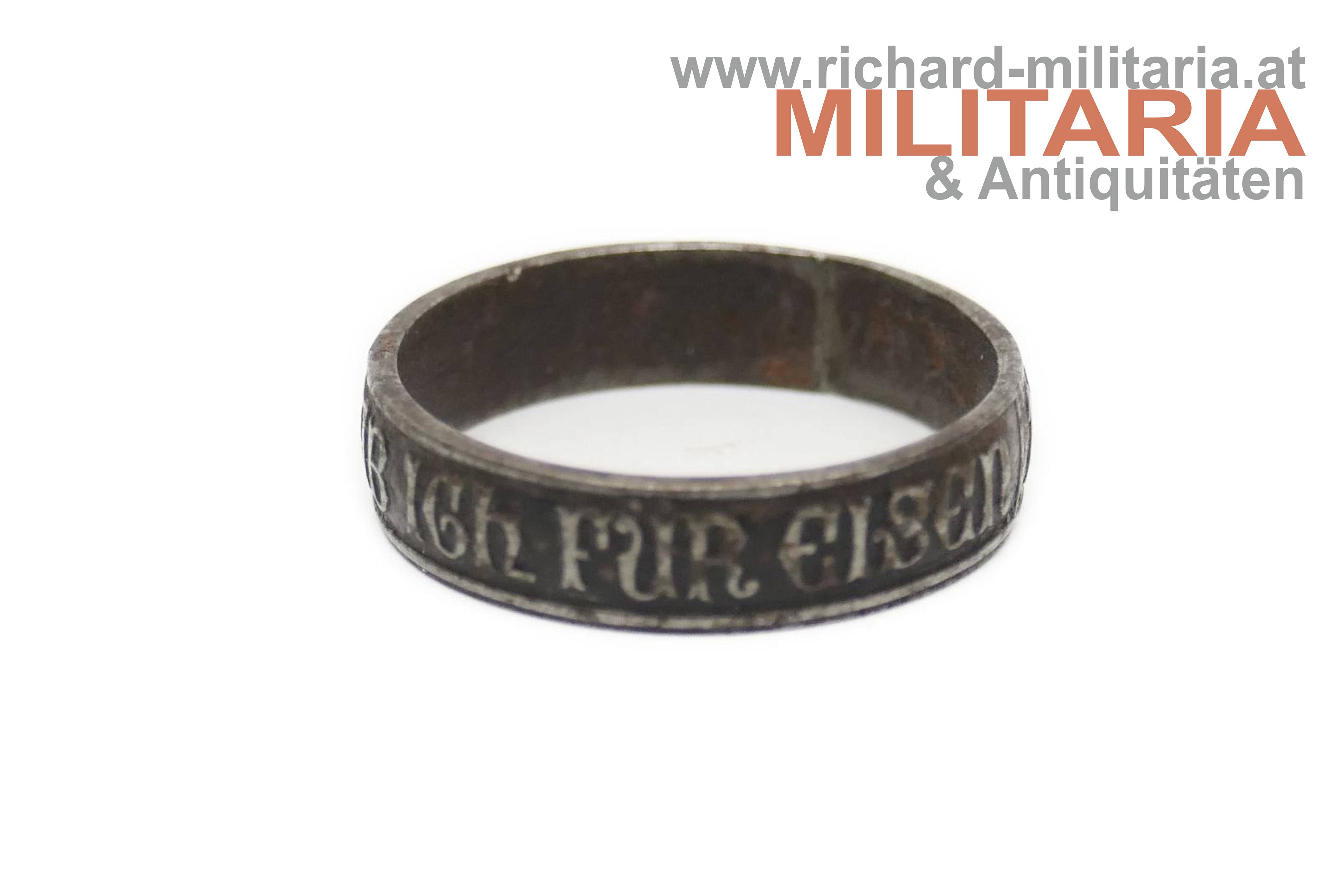 patriotischer Ring - "Gold gab ich für Eisen 1914 - Ö.S.K."