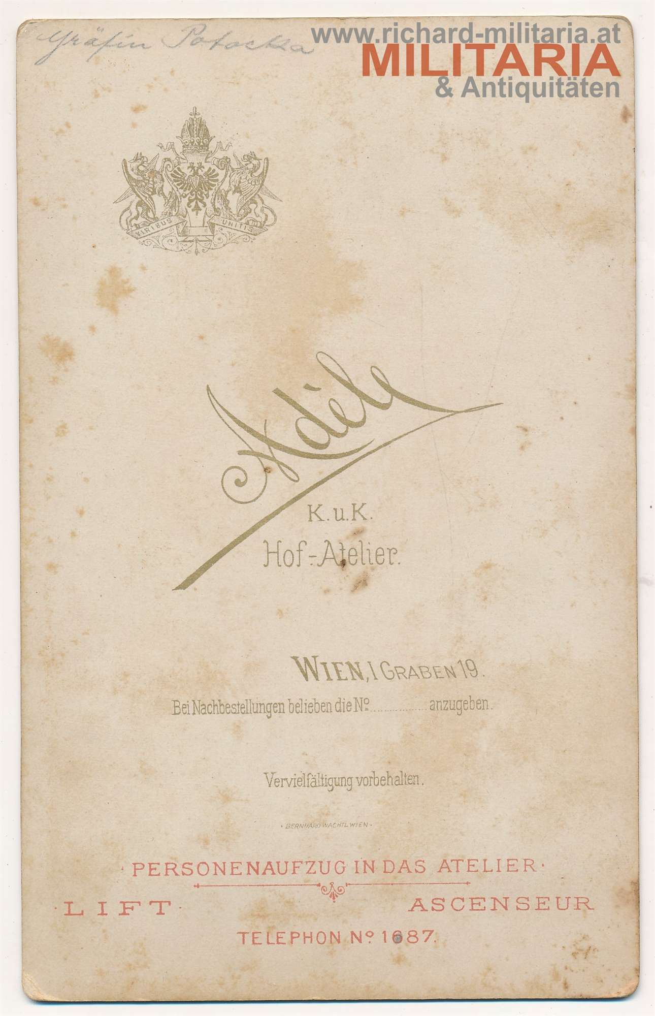 Hartkartonfoto - Gräfin Potocka