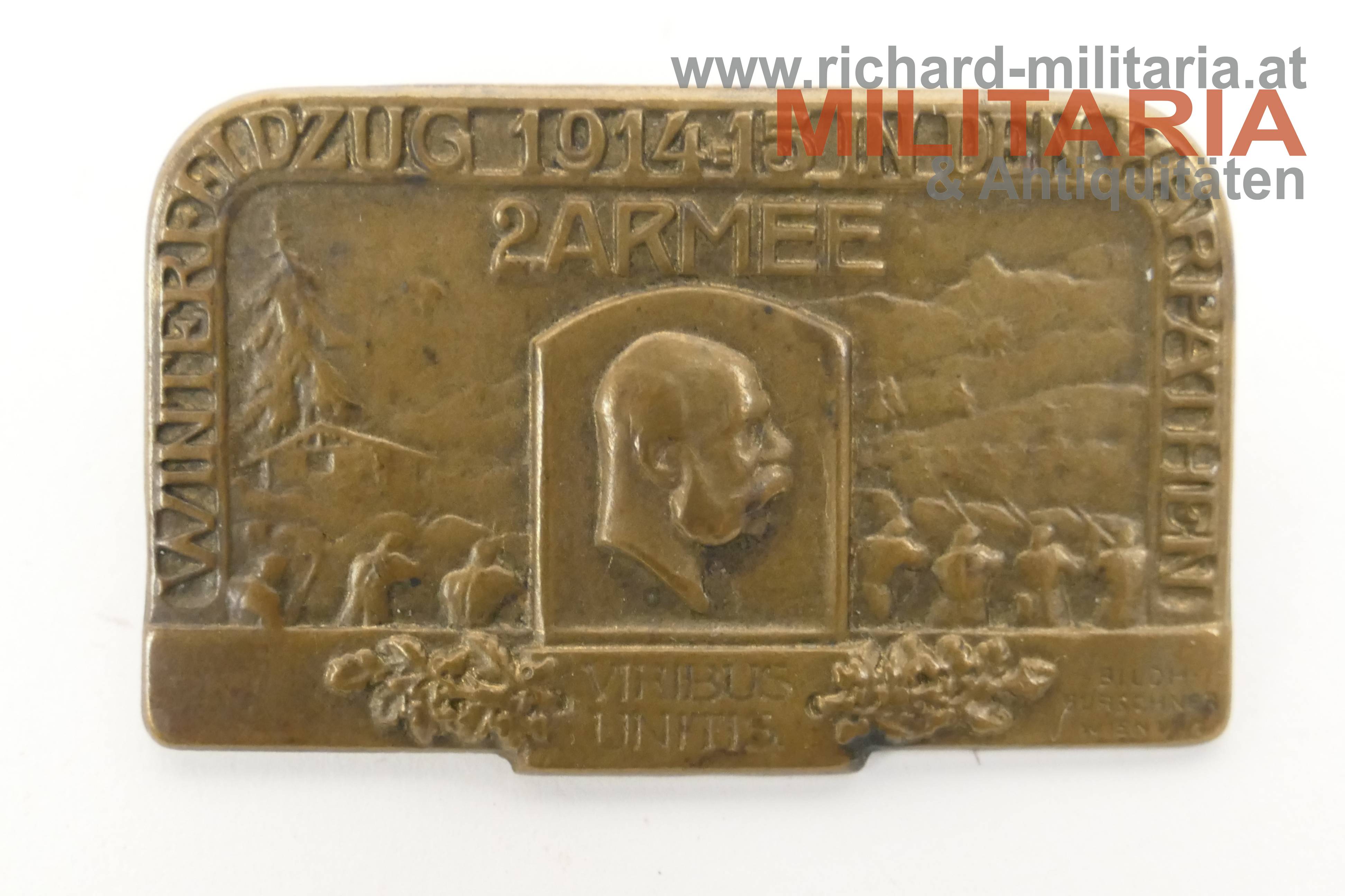 k.u.k. Kappenabzeichen - 2. Armee - Winterfeldzug i. d. Karpathen - 1914-15