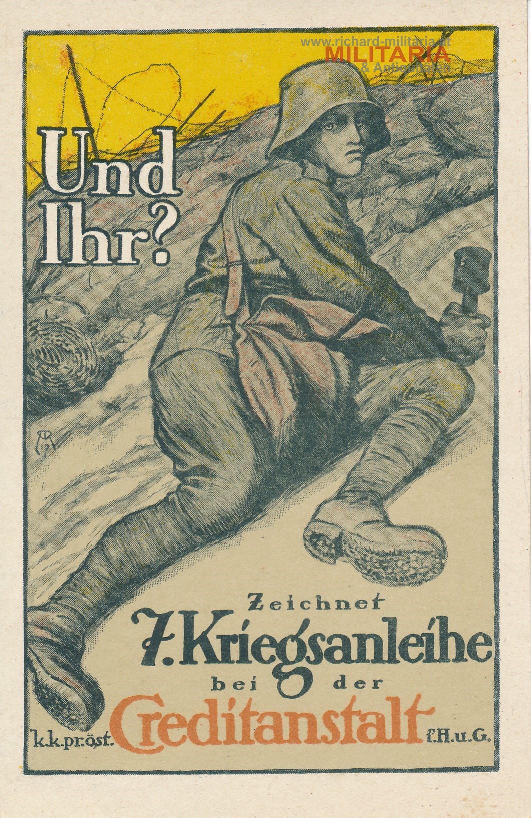 PK "Und Ihr? Zeichnet 7. Kriegsanleihe bei der Creditanstalt"
