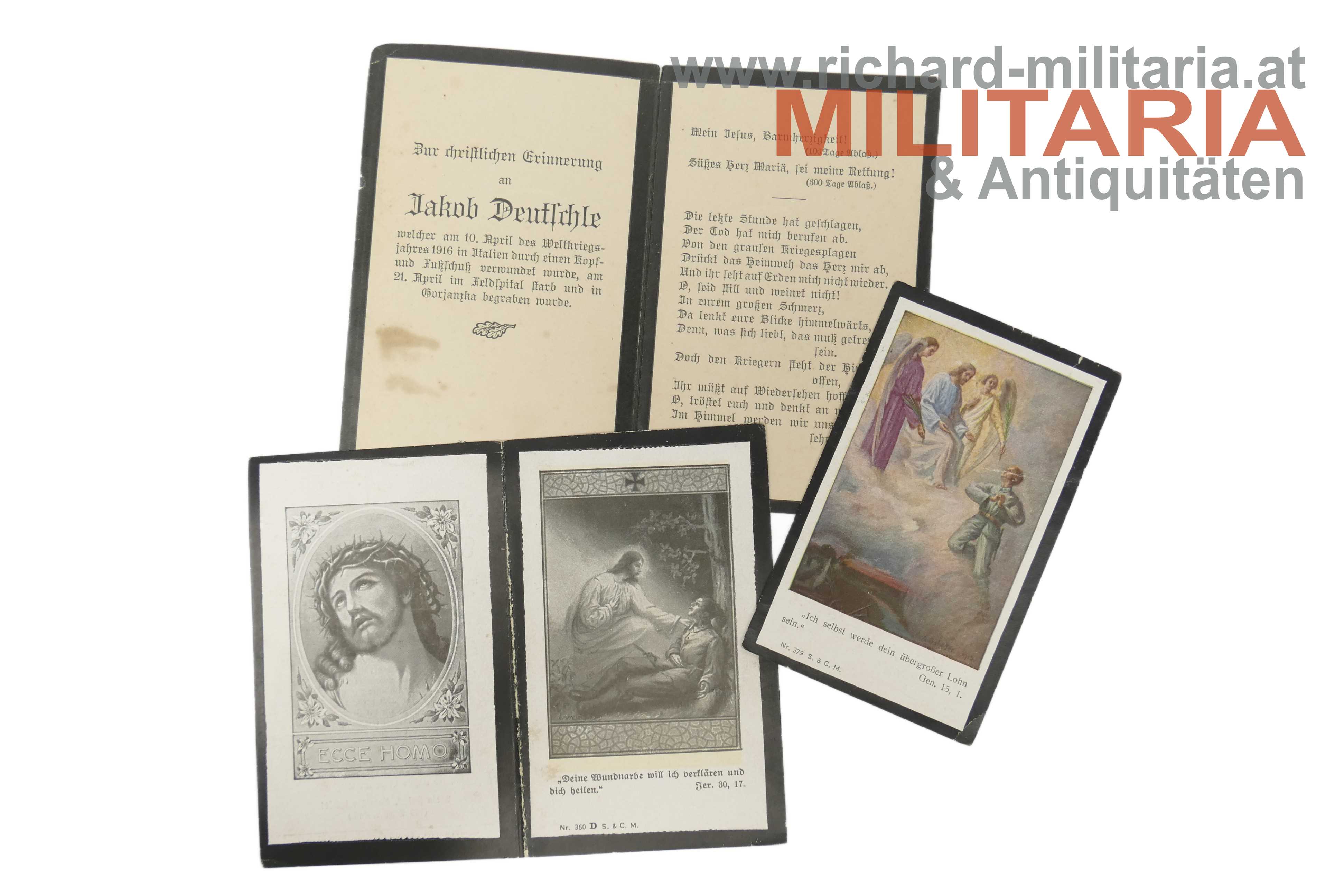 k.(u.)k. Sterbebilder-Konvolut - Landsturm Baon. 99 - 1. Reg. Tiroler Kaiserjäger