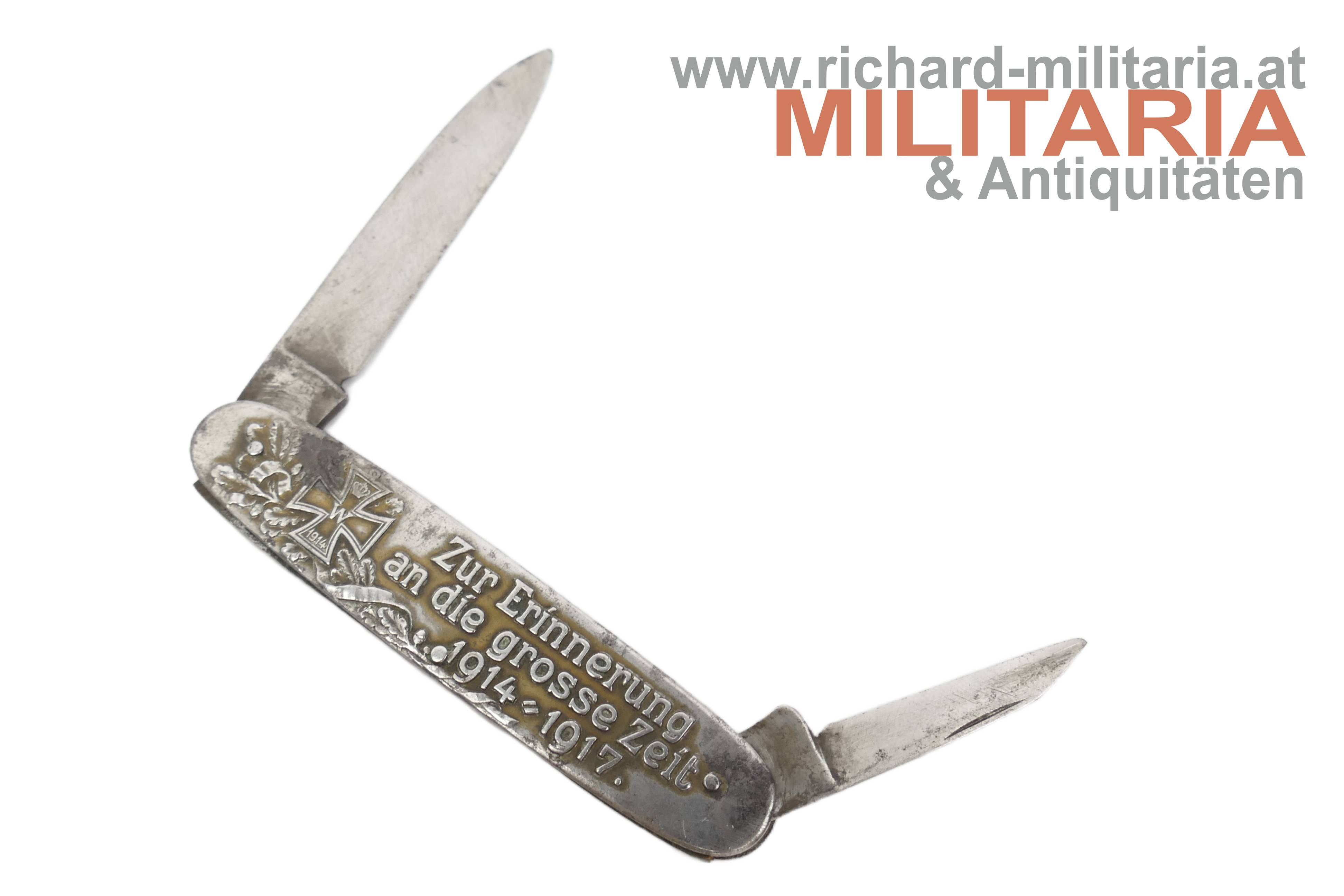 patriotisches Taschenmesser - Kaiser Karl I und Kaiser Wilhelm II - 1914-1917