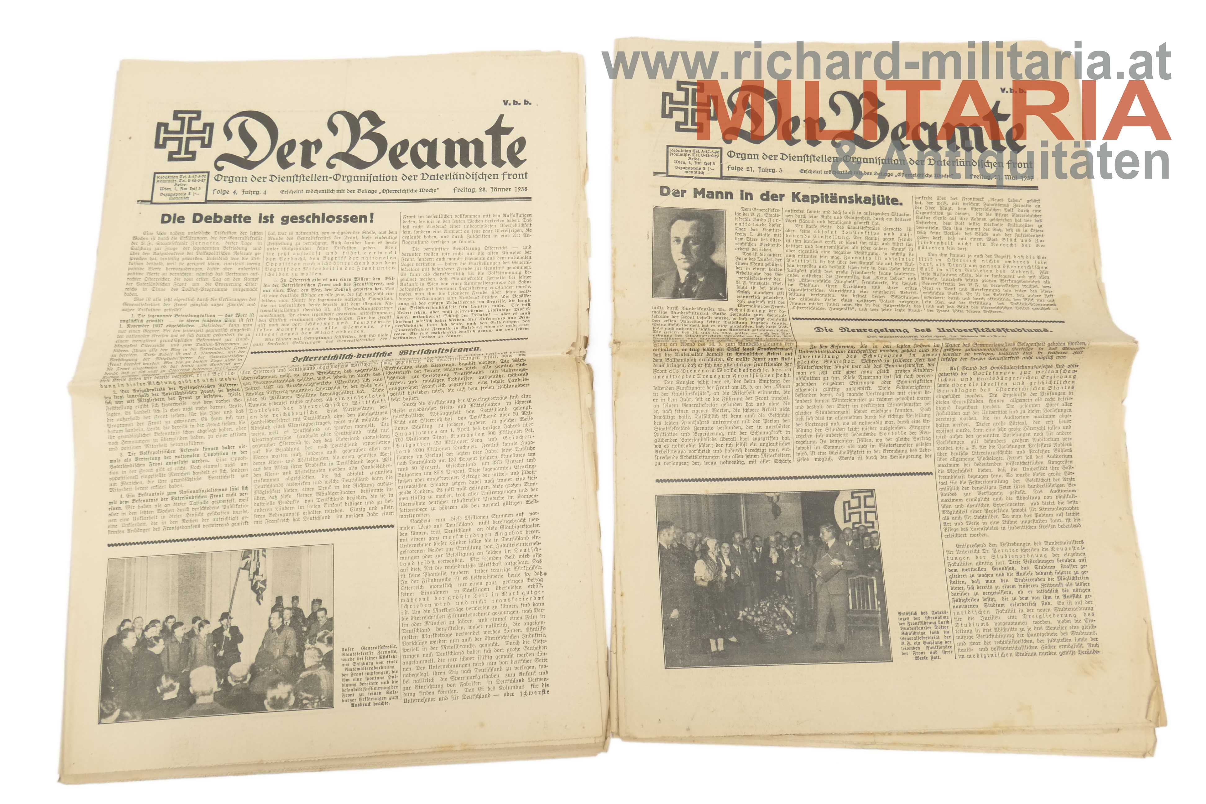 Vaterländische Front - Zeitungen "Der Beamte" 