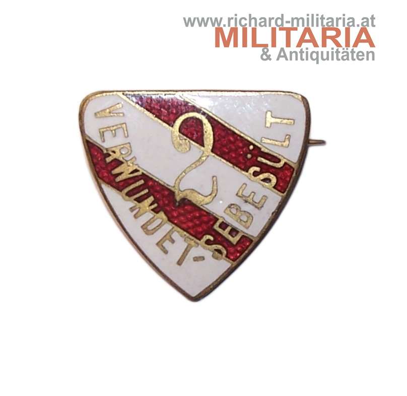 k.u.k. Kappenabzeichen 2x Verwundet (Sebeseült) - Ausführung für Offiziere 