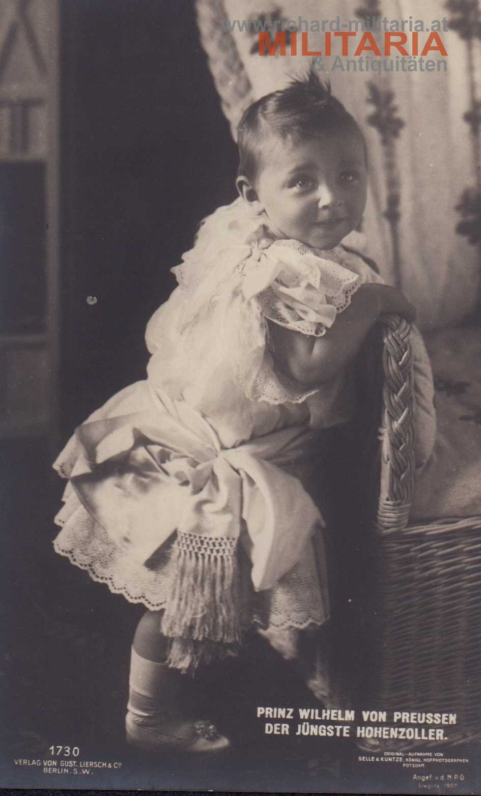 Prinz Wilhelm von Preußen der jüngste Hohenzoller, als Kind