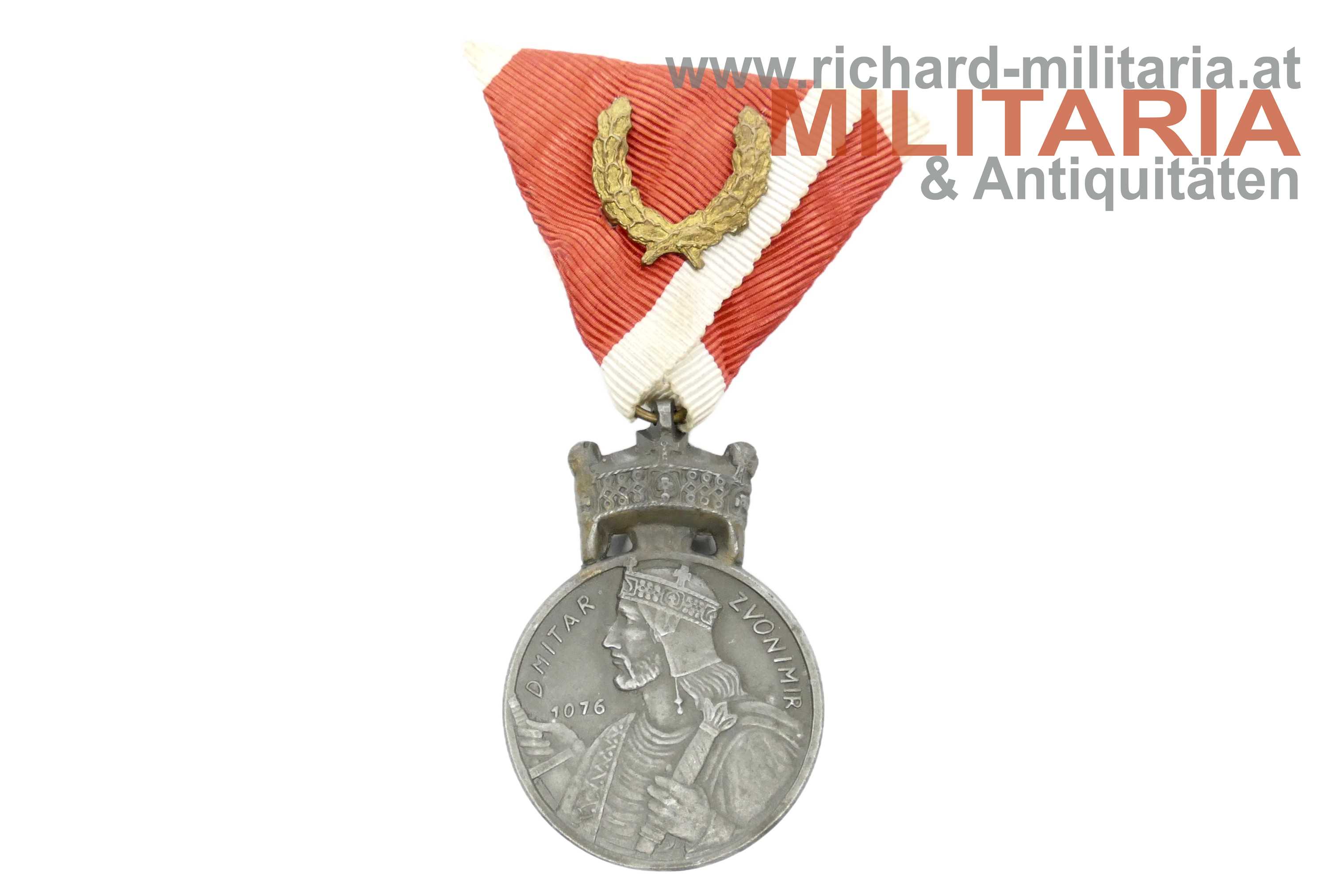 Orden der Krone König Zvonimirs - Silberne Medaille mit Eichenlaub